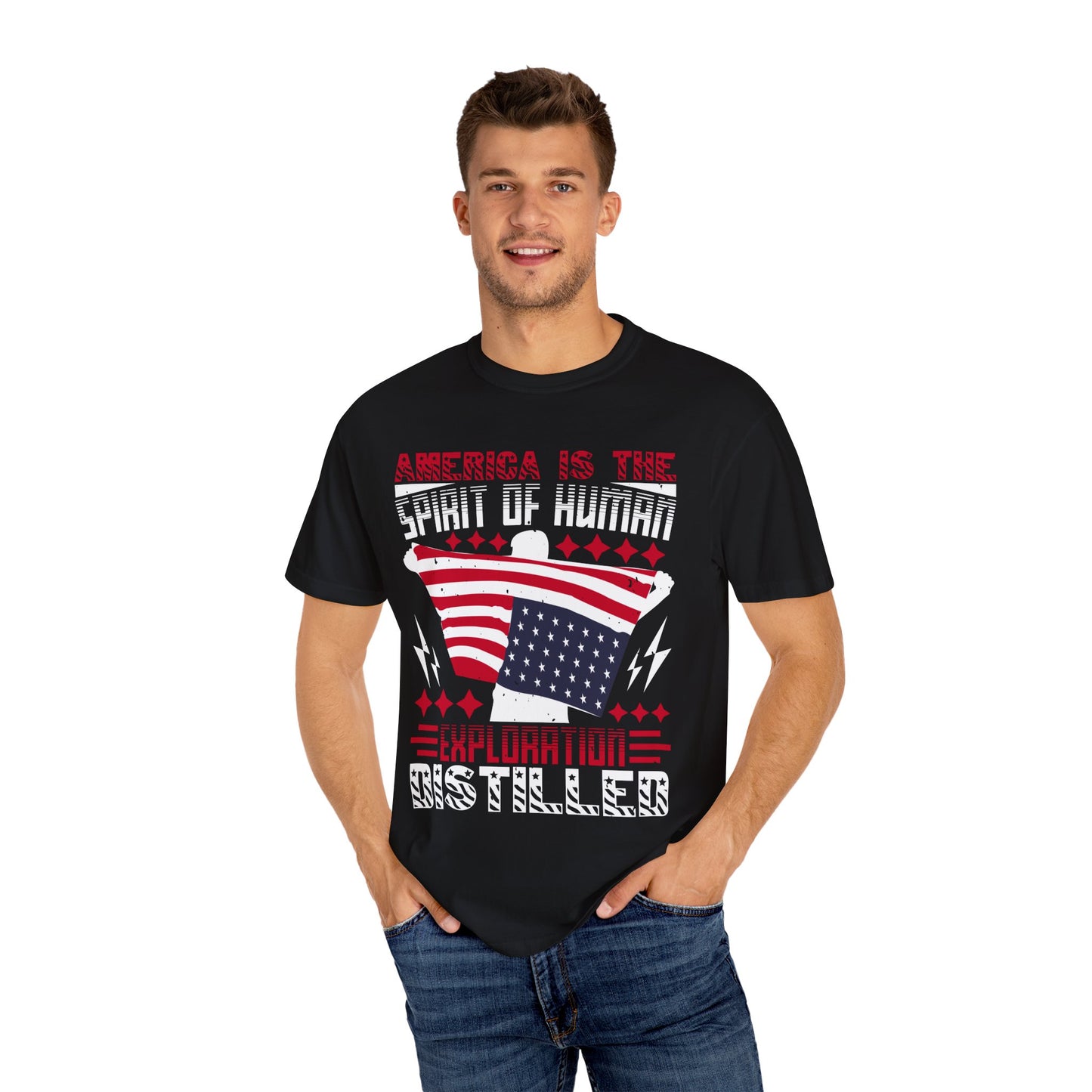 Patriotic Unisex T-Shirt - Spirit of Human Exploration, Independence Day Gift, July 4th Celebration Wear, American Pride Tee - 13792
