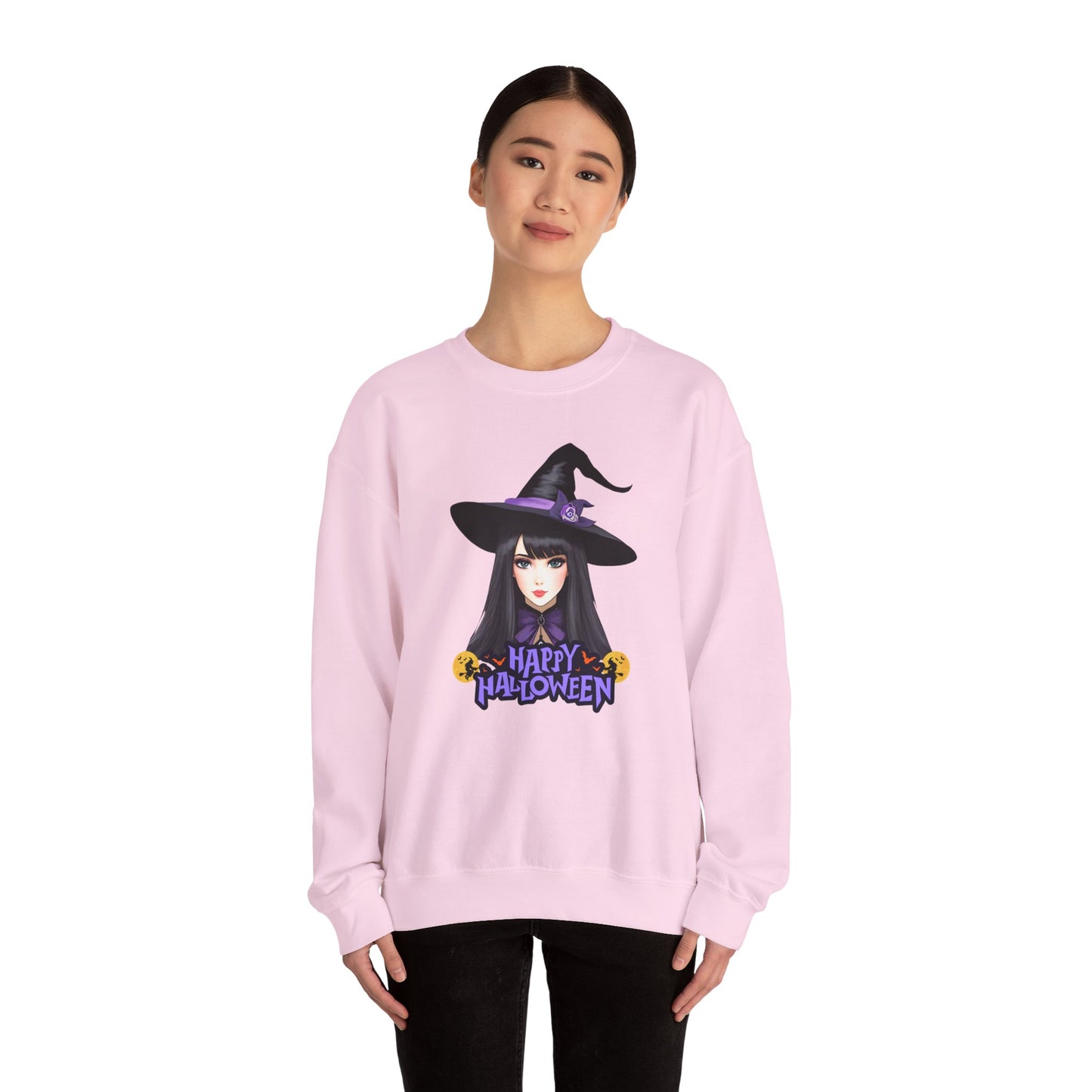 Happy Halloween, Witch - Unisex Heavy Blend™ Crewneck Sweatshirt