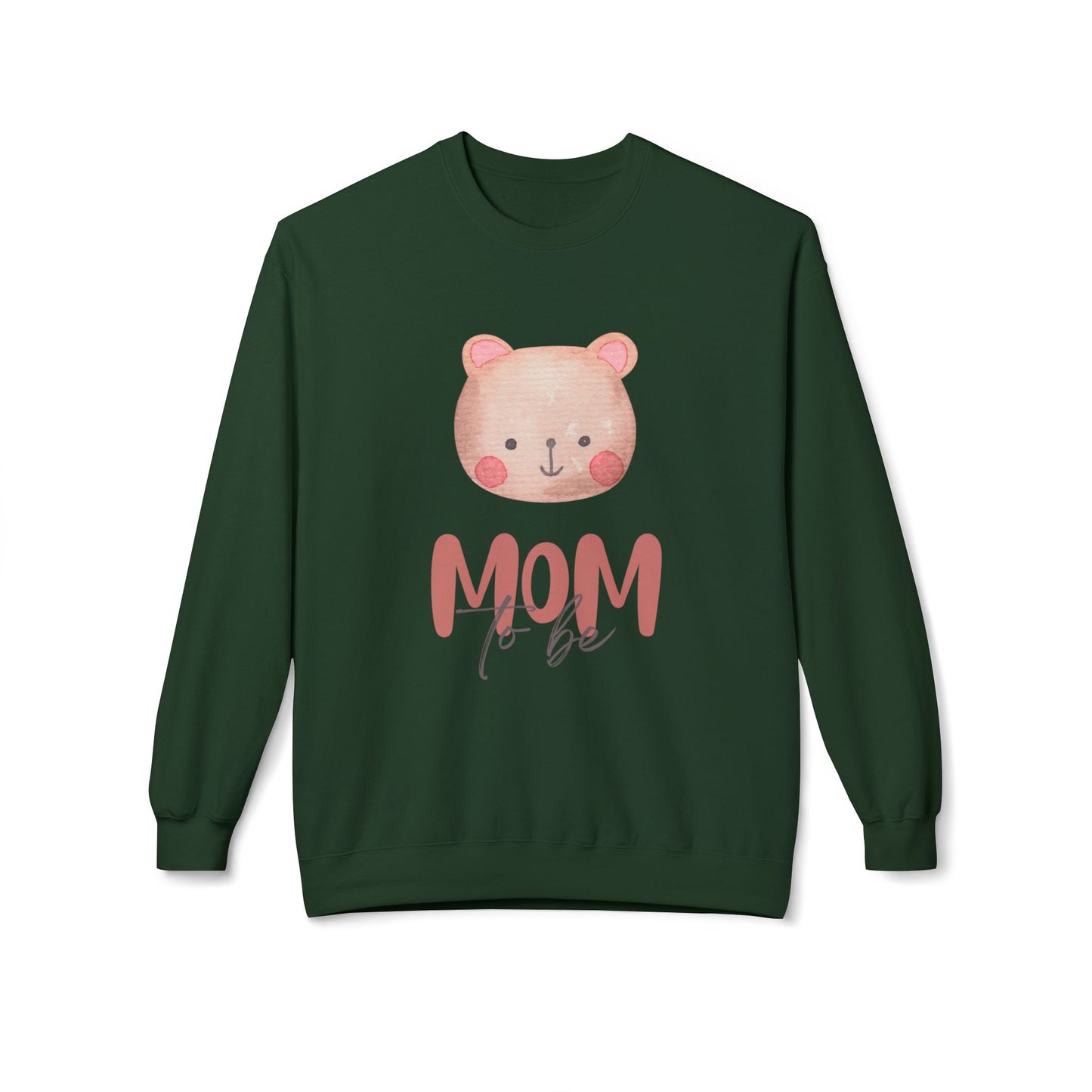 Mom To Be Bear Sweatshirt | Unisex Midweight Fleece Crewneck - 11840
