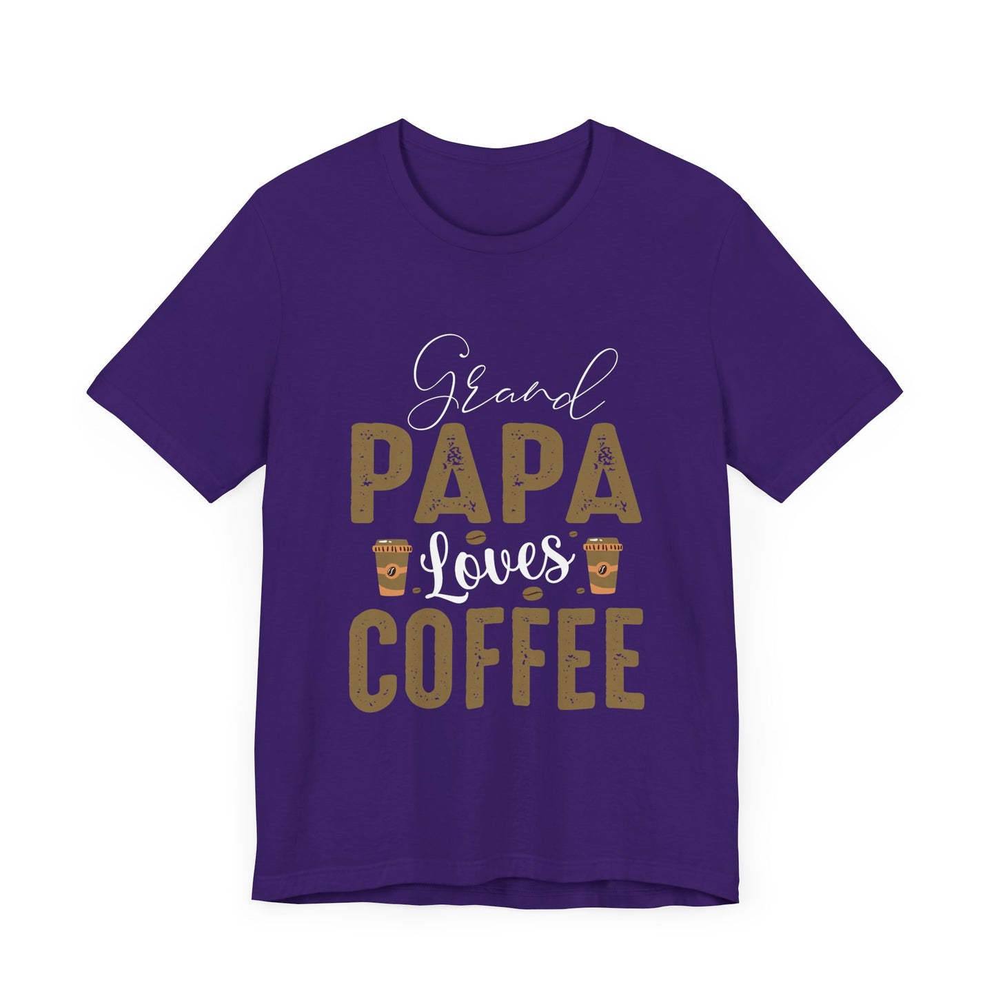 Grand Papa Loves Coffee - Unisex Jersey Short Sleeve Tee - 12553