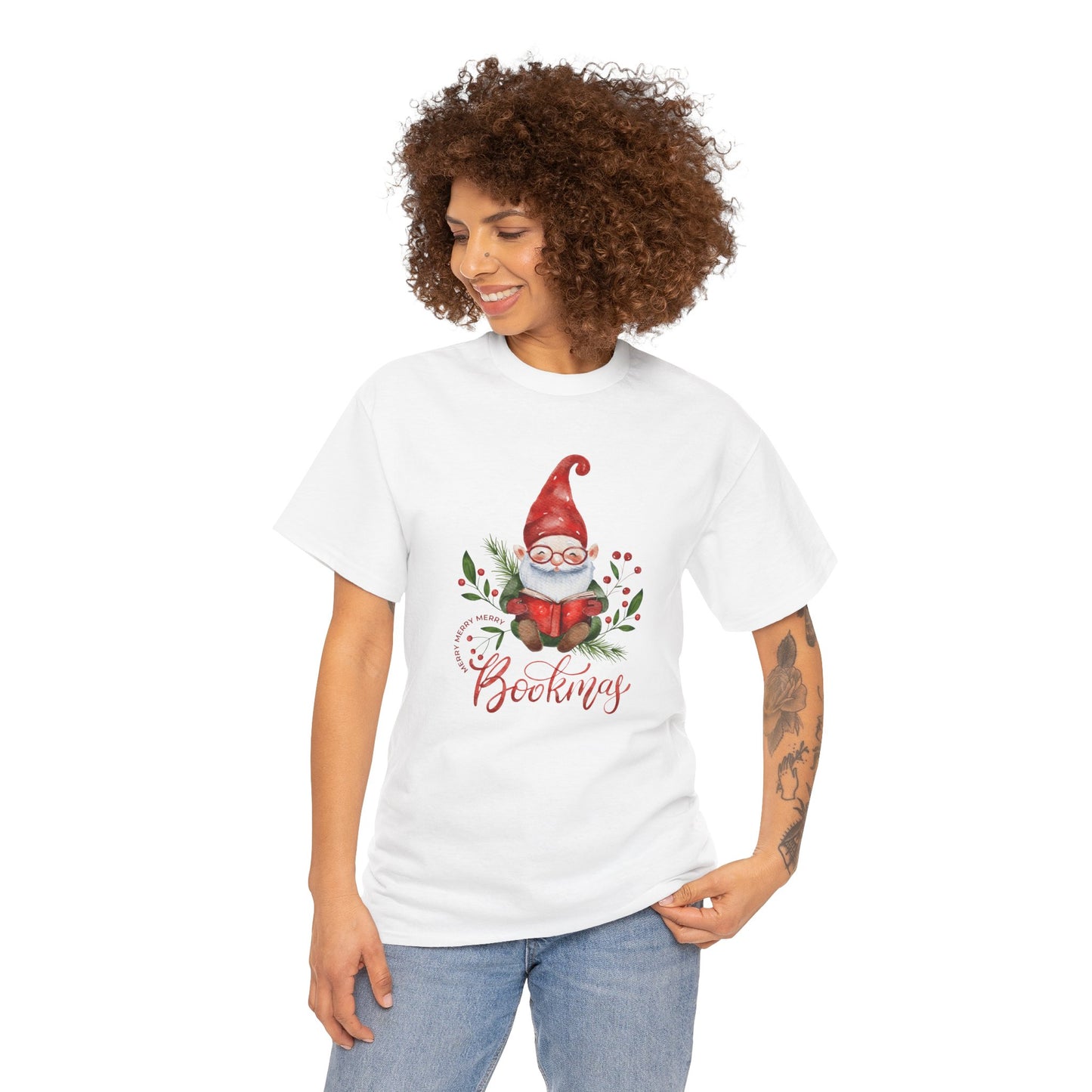 Gnome, Bookmas - Unisex Heavy Cotton Tee - 10771