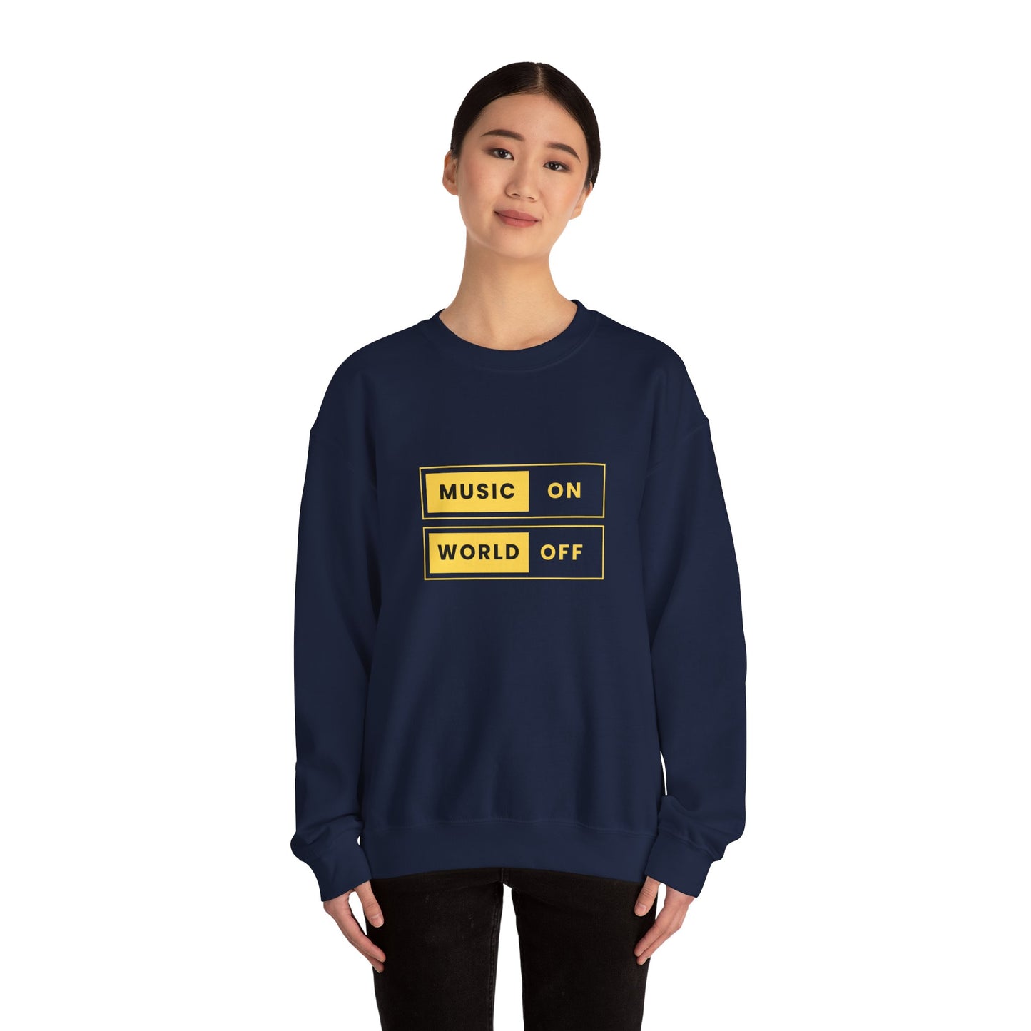 Music On, World Off - Unisex Heavy Blend™ Crewneck Sweatshirt - 10603