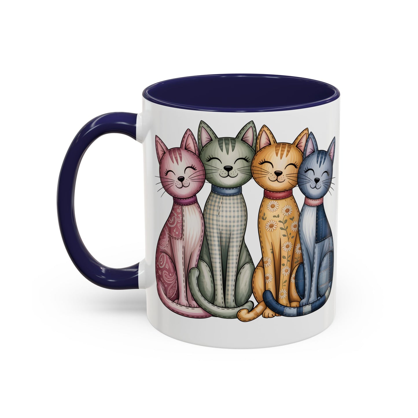 Happy Cats Illustration Mug – Colorful Cat Art Coffee Cup (11oz / 15oz) - 14769