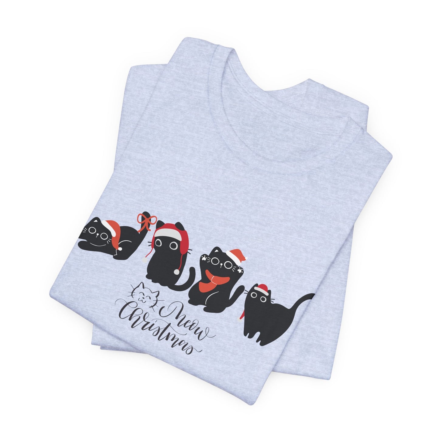 Black Cats, Meow Christmas - Unisex Jersey Short Sleeve Tee - 10076