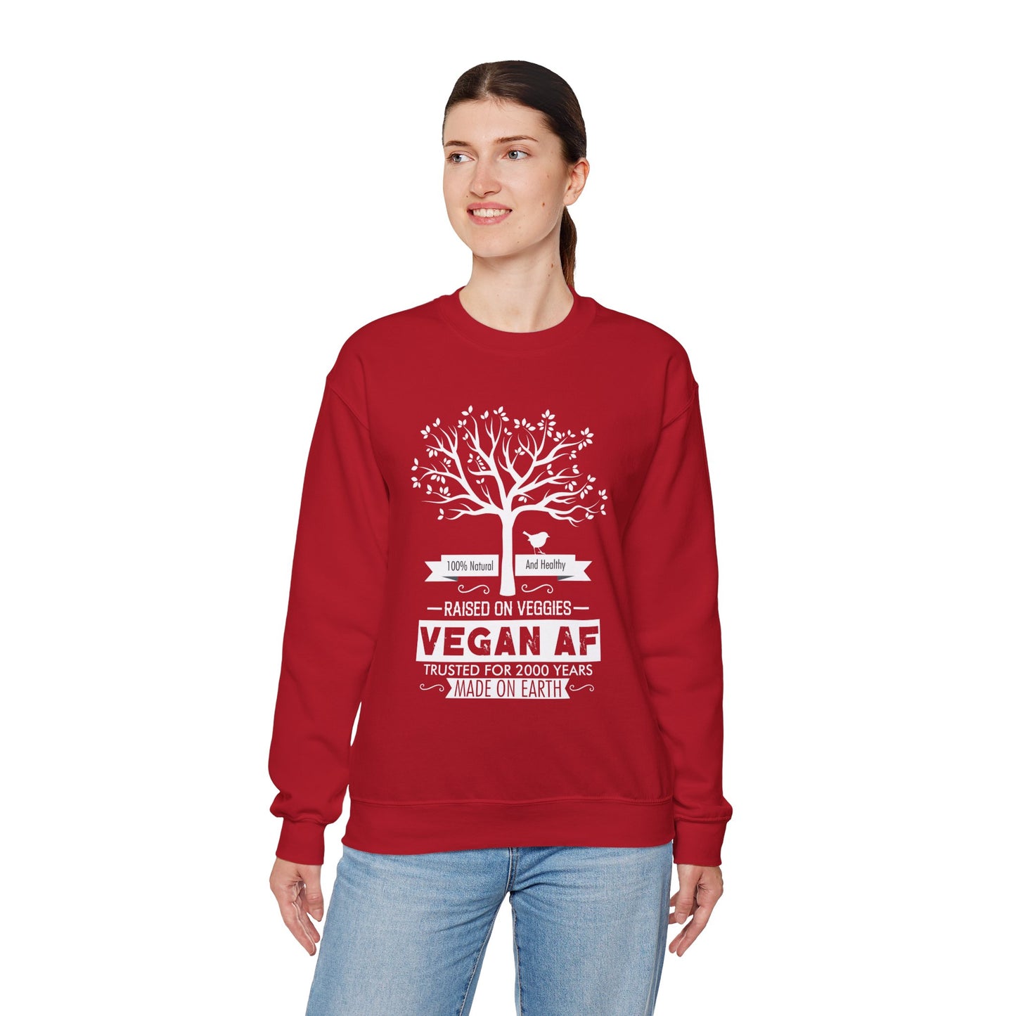 100% Natural & Healthy, Raised by Veggies - Unisex Heavy Blend™ Crewneck Sweatshirt