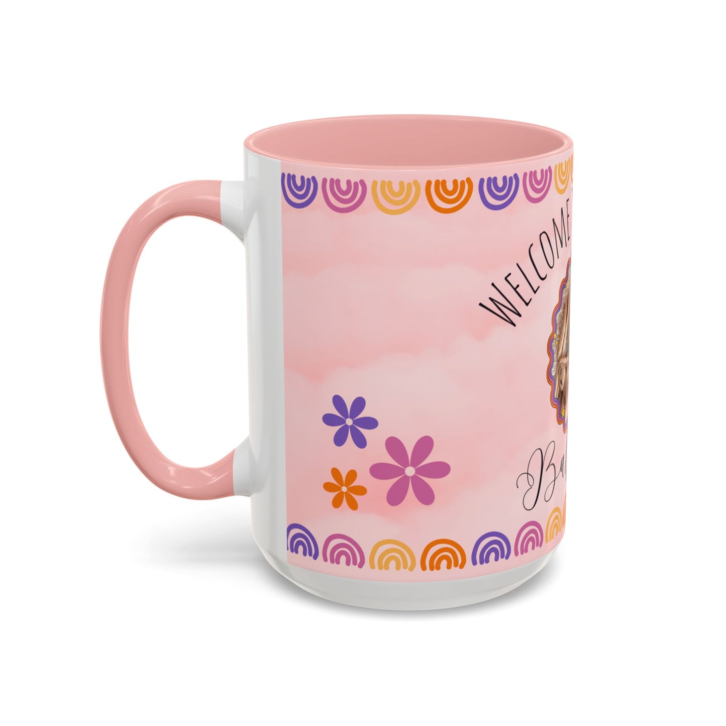 Welcome to the World, Baby Girl, Photo Customizable - Accent Coffee Mug (11, 15oz) - 11074