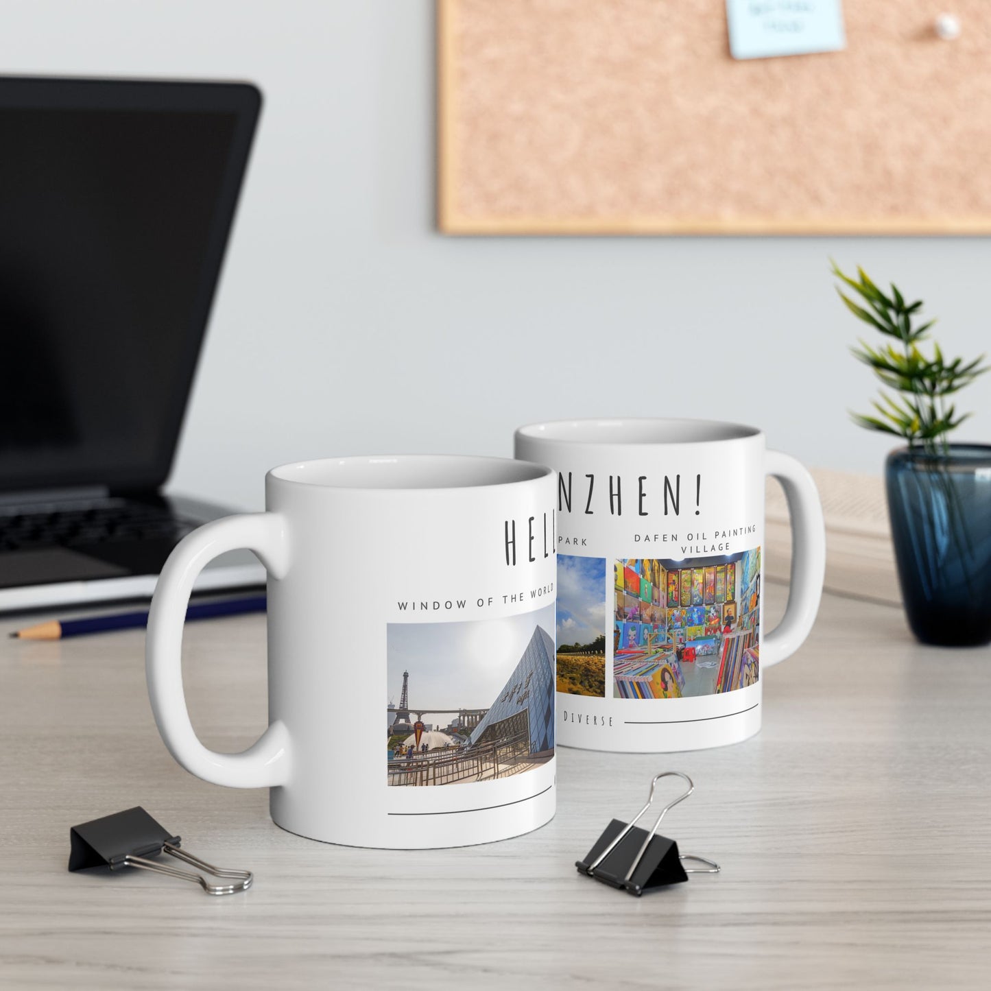 Hello, Shenzhen! Ceramic Mug - 11oz & 15oz - Modern & Bustling Design - 12103