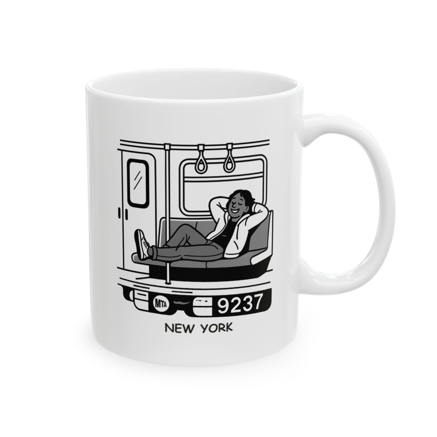 "In New York, we don’t just survive the subway—we thrive in it like it’s our second home." Ceramic Mug - 11oz & 15oz - 12838