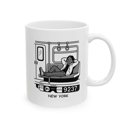 "In New York, we don’t just survive the subway—we thrive in it like it’s our second home." Ceramic Mug - 11oz & 15oz - 12838