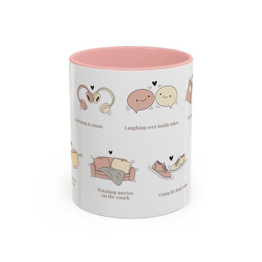 Our Favorite Things to Do Valentine’s Mug – Cozy Couples Illustrated Accent Coffee Mug - 14702