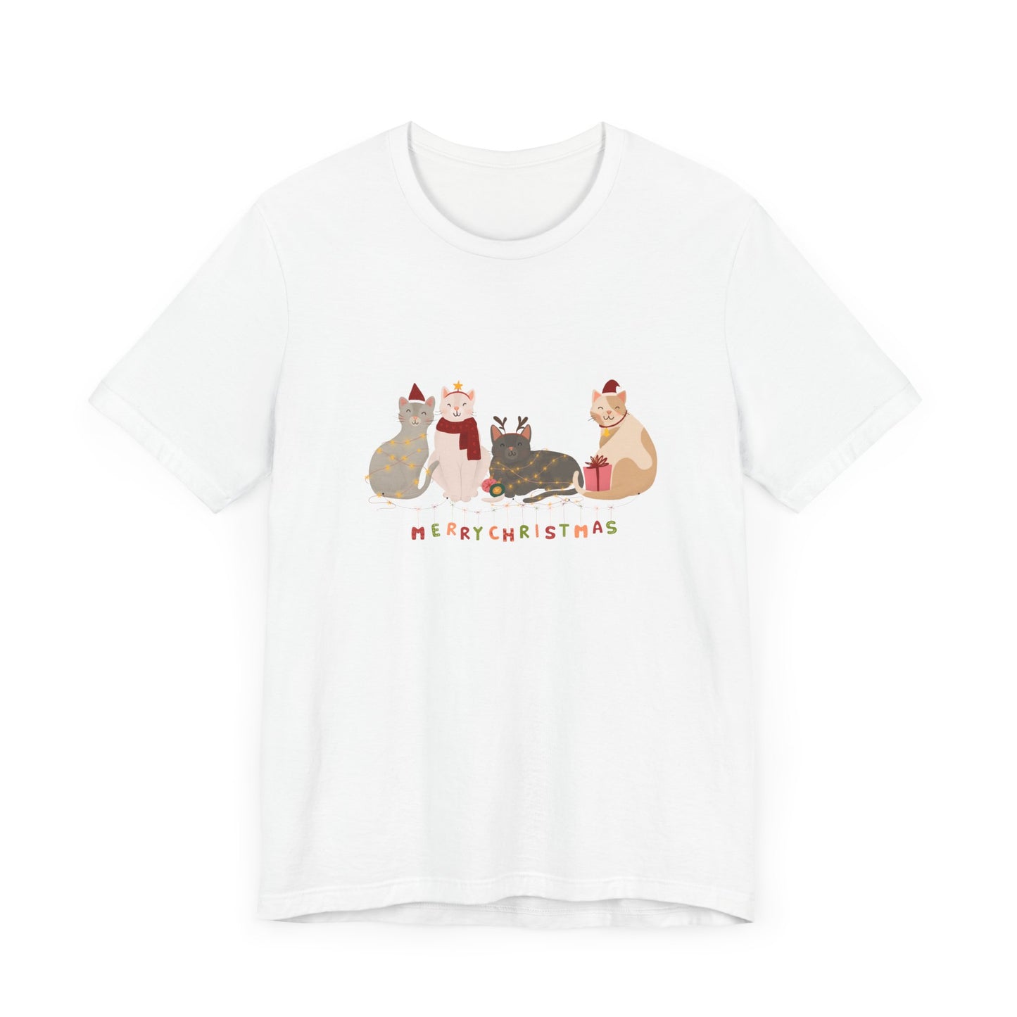 Cats, Merry Christmas - Unisex Jersey Short Sleeve Tee - 10283