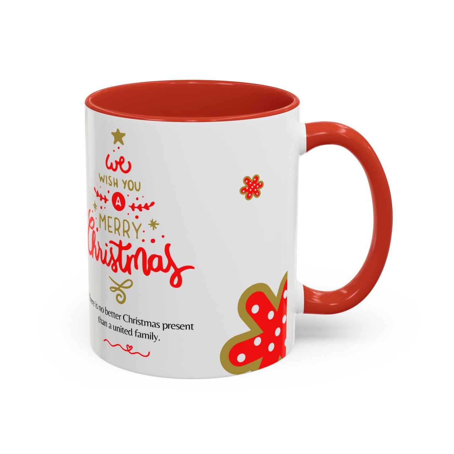 We Wish You a Merry Christmas, Family Photos, Customizable - Accent Coffee Mug (11, 15oz) - 11041