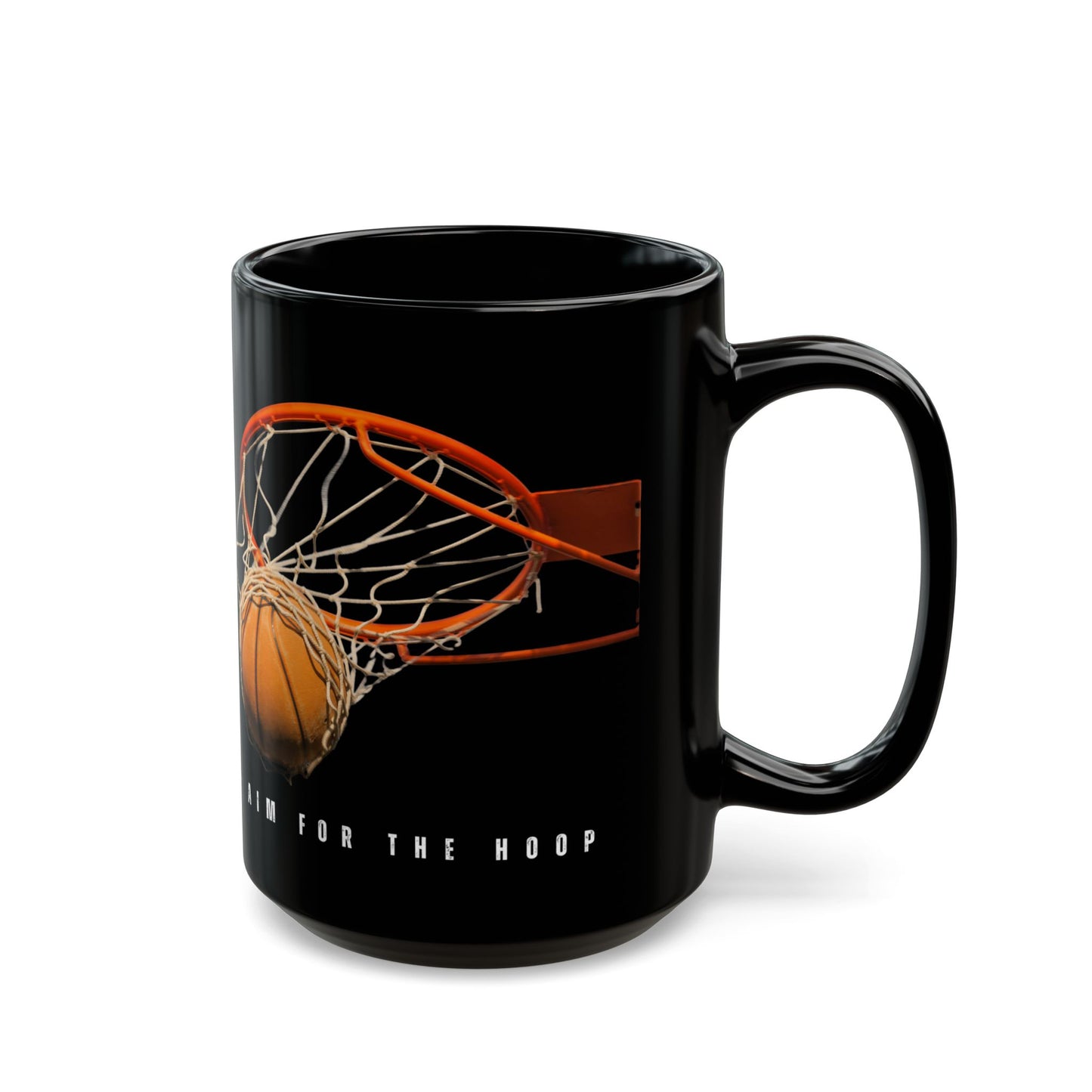 Shoot for the Stars, Aim for the Hoop Mug,  Basketball Lovers - Black Mug (11oz, 15oz) - 10152