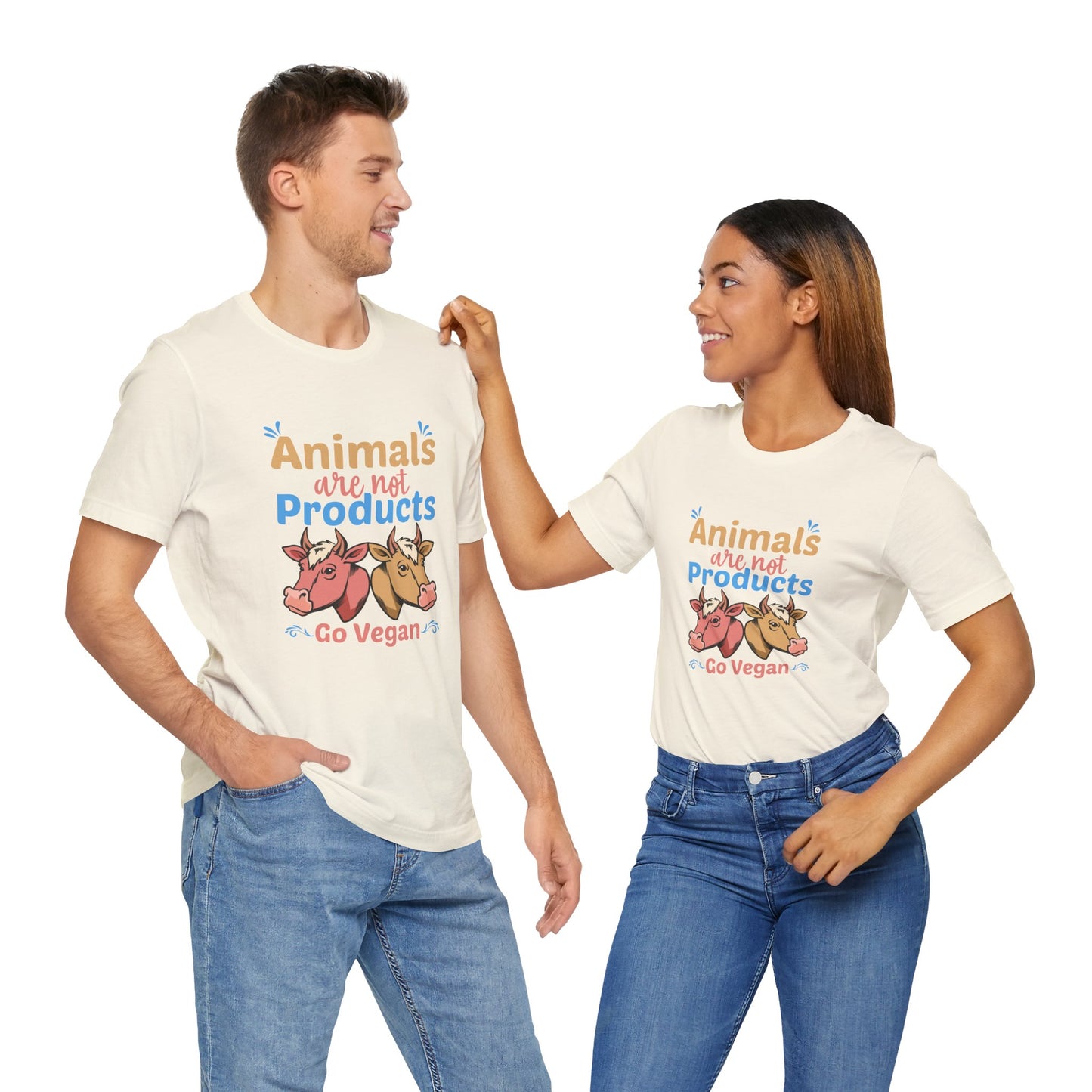 Vegan: Animals Are Not Products, Go Vegan - Unisex Jersey Short Sleeve Tee - 12353