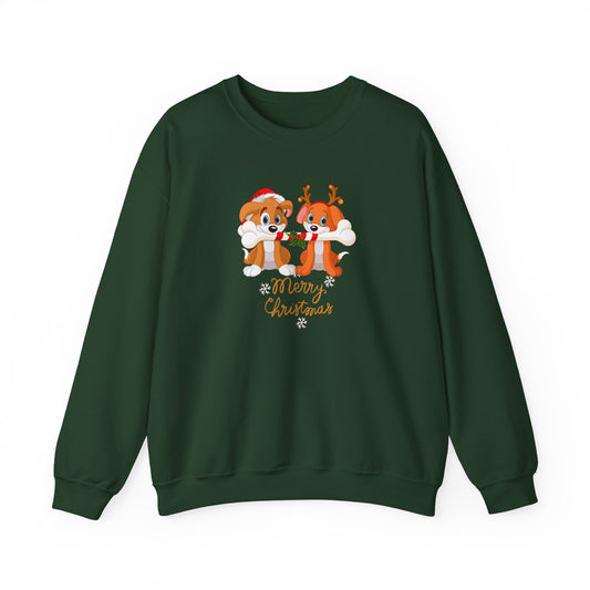 Cute Puppies, Merry Christmas - Unisex Heavy Blend™ Crewneck Sweatshirt