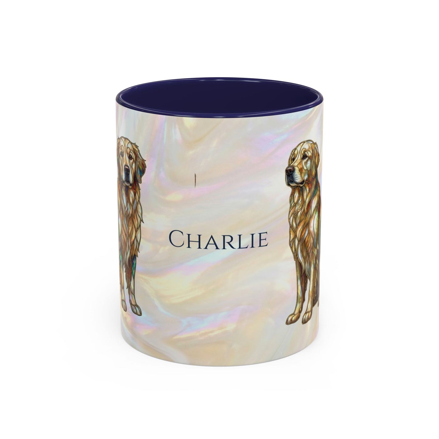 Personalized Golden Retriever Coffee Mug - Stained Glass Design 11/15oz - 14534