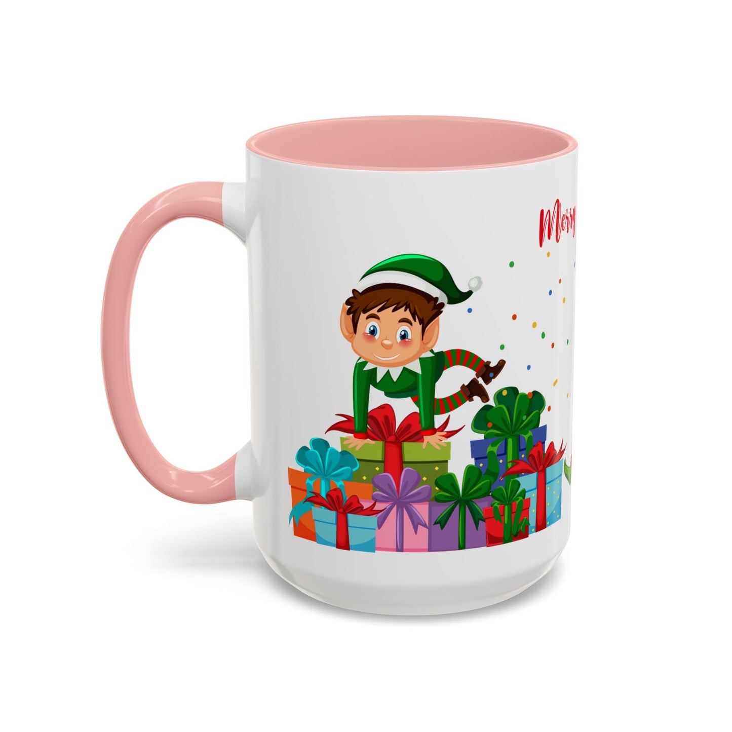 Elves, Merry Christmas - Accent Coffee Mug (11, 15oz) - 10360