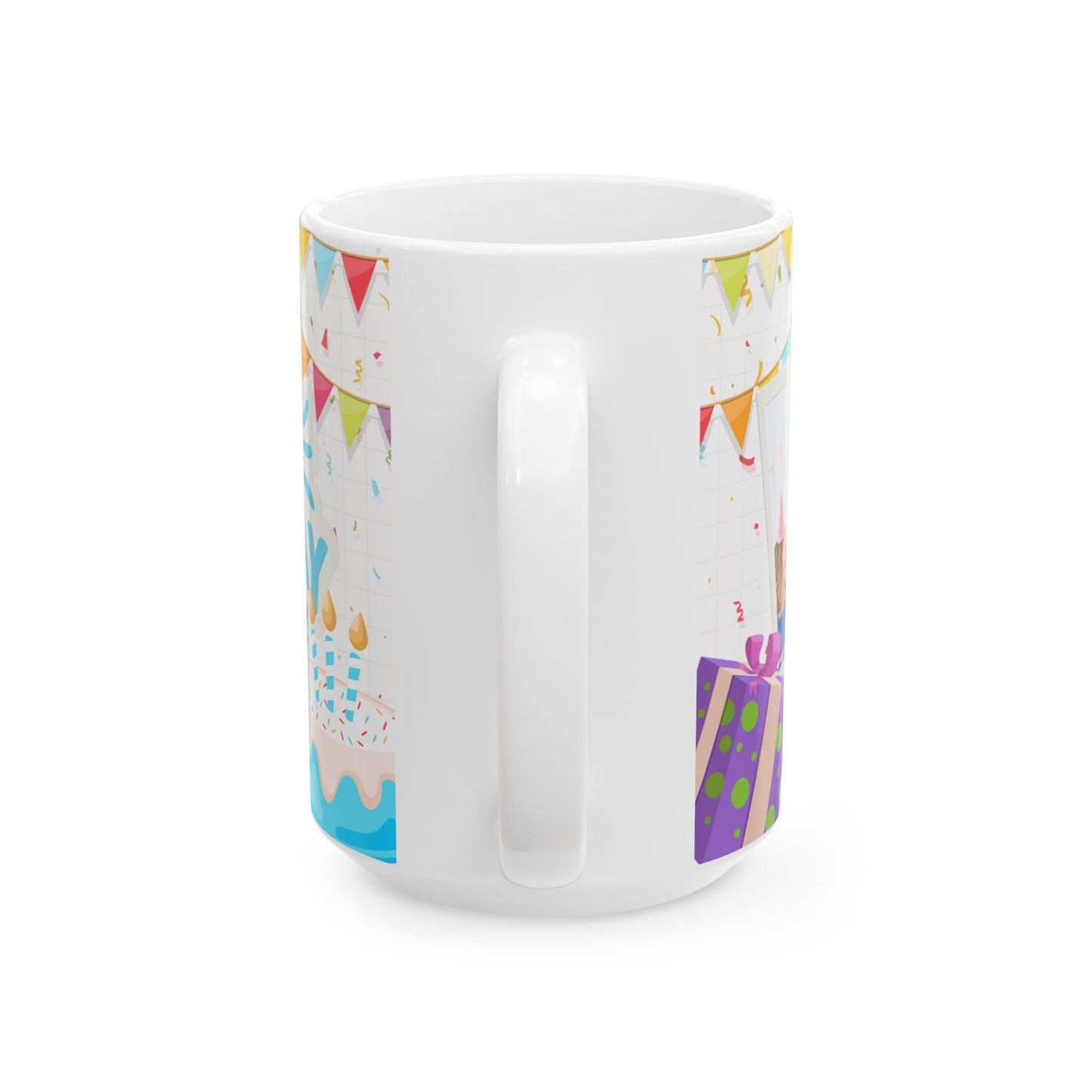 Personalized Birthday Ceramic Mug with Colorful Design, Custom Gift for Celebrations, Fun Party Favor, 11oz, 15oz - 13976