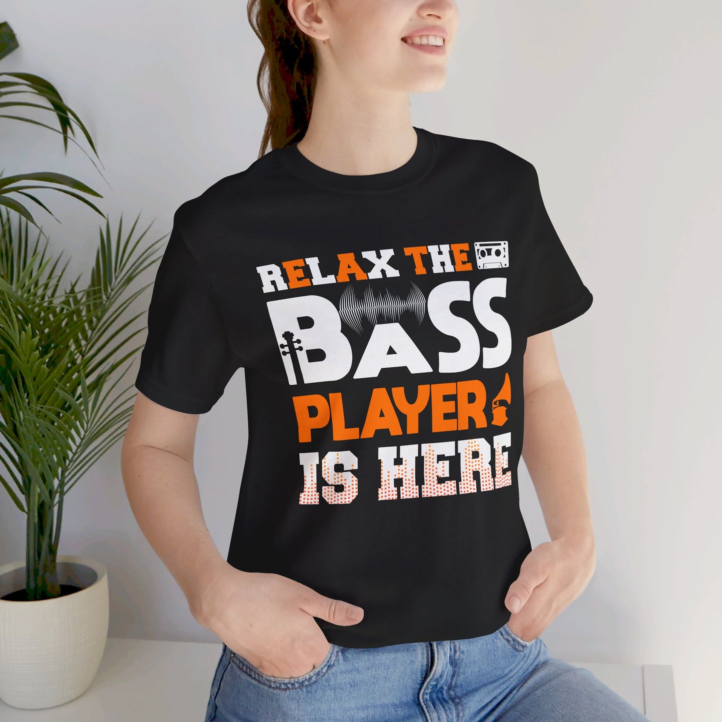 Music: Bass Player Is Here  - Unisex Jersey Short Sleeve Tee