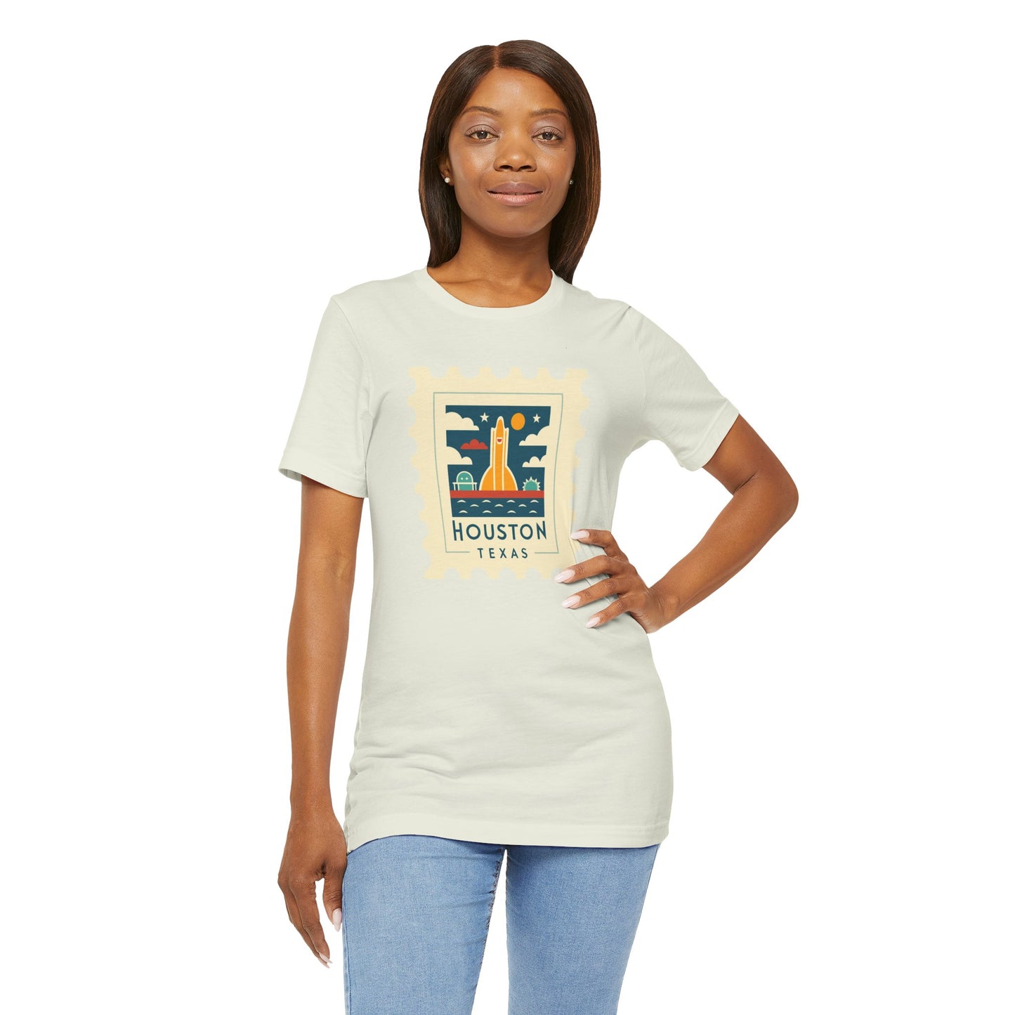 Houston Texas Retro Stamp Unisex Tee - Graphic T-Shirt for Casual Wear - 12143