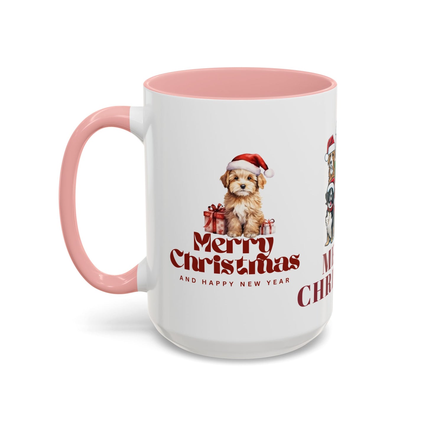 Dogs, Merry Christmas - Accent Coffee Mug (11, 15oz)