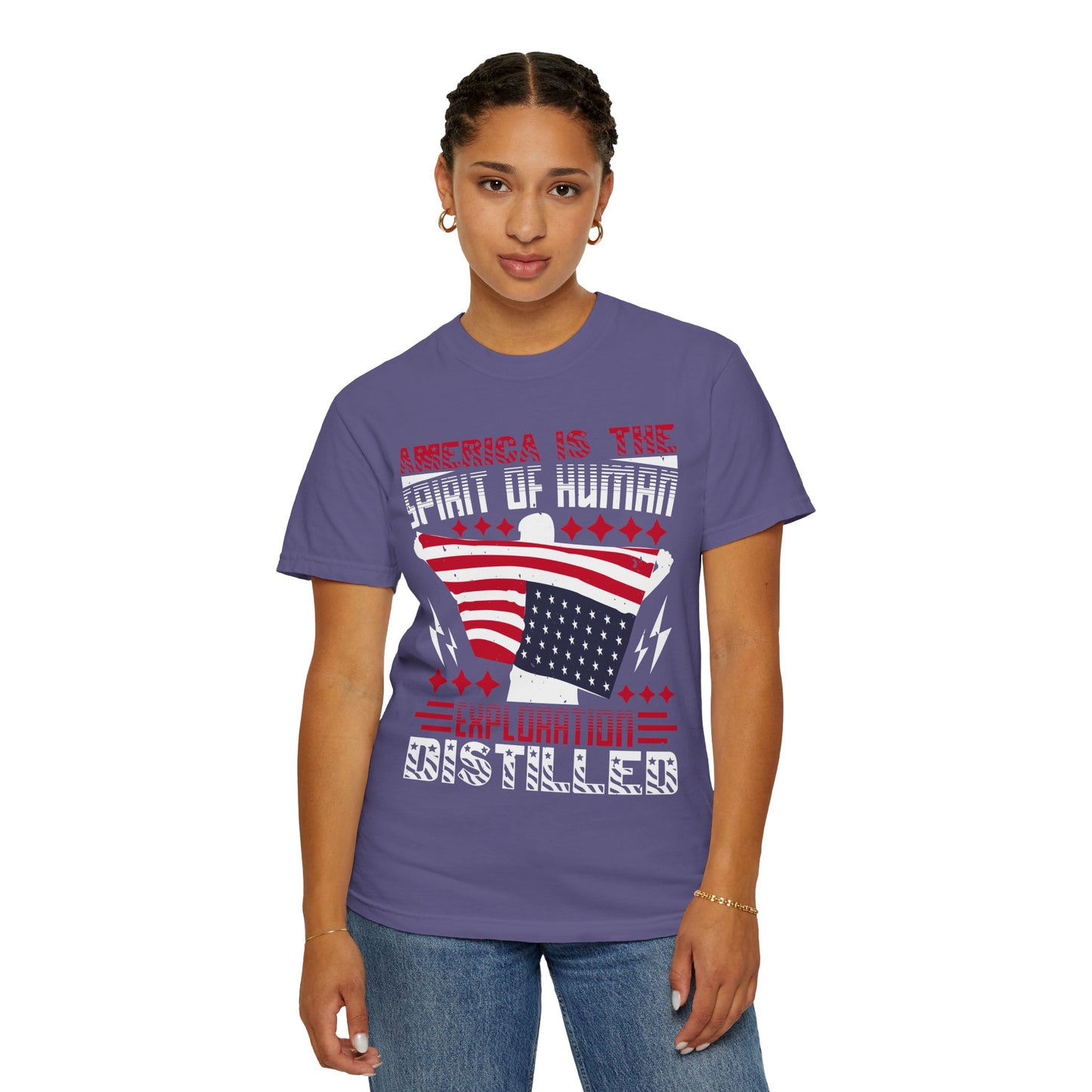 Patriotic Unisex T-Shirt - Spirit of Human Exploration, Independence Day Gift, July 4th Celebration Wear, American Pride Tee - 13792