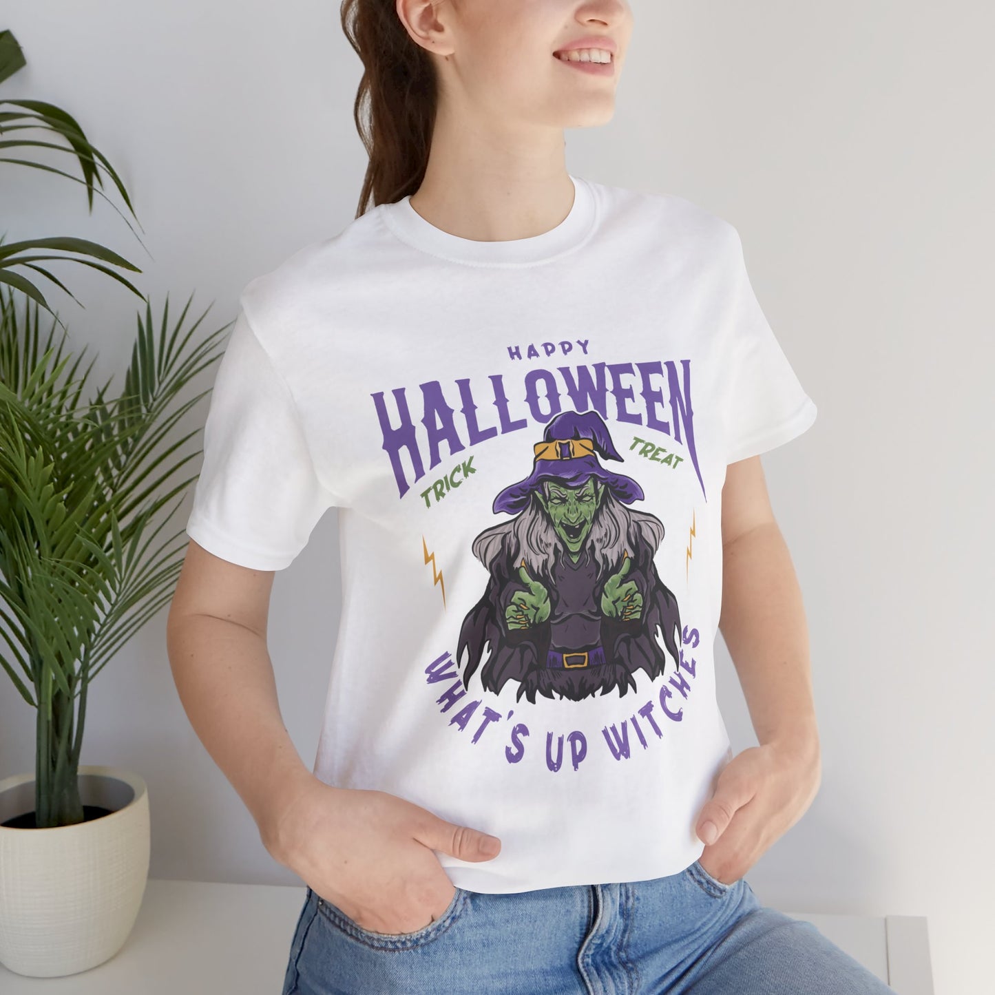 Happy Halloween, What's Up Witches  - Unisex Jersey Short Sleeve Tee