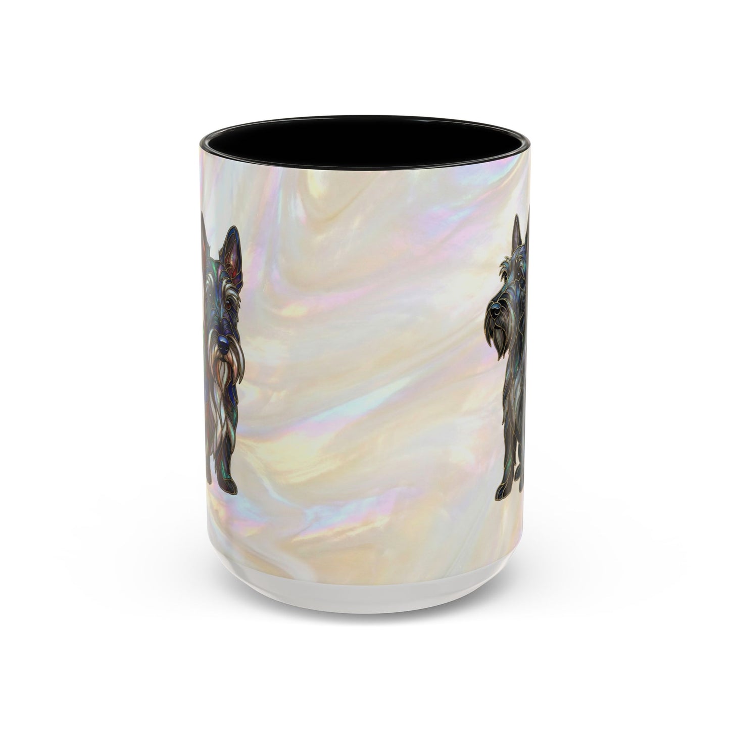 Scottish Terrier Accent Coffee Mug – Stained Glass Design 11/15oz - 14644