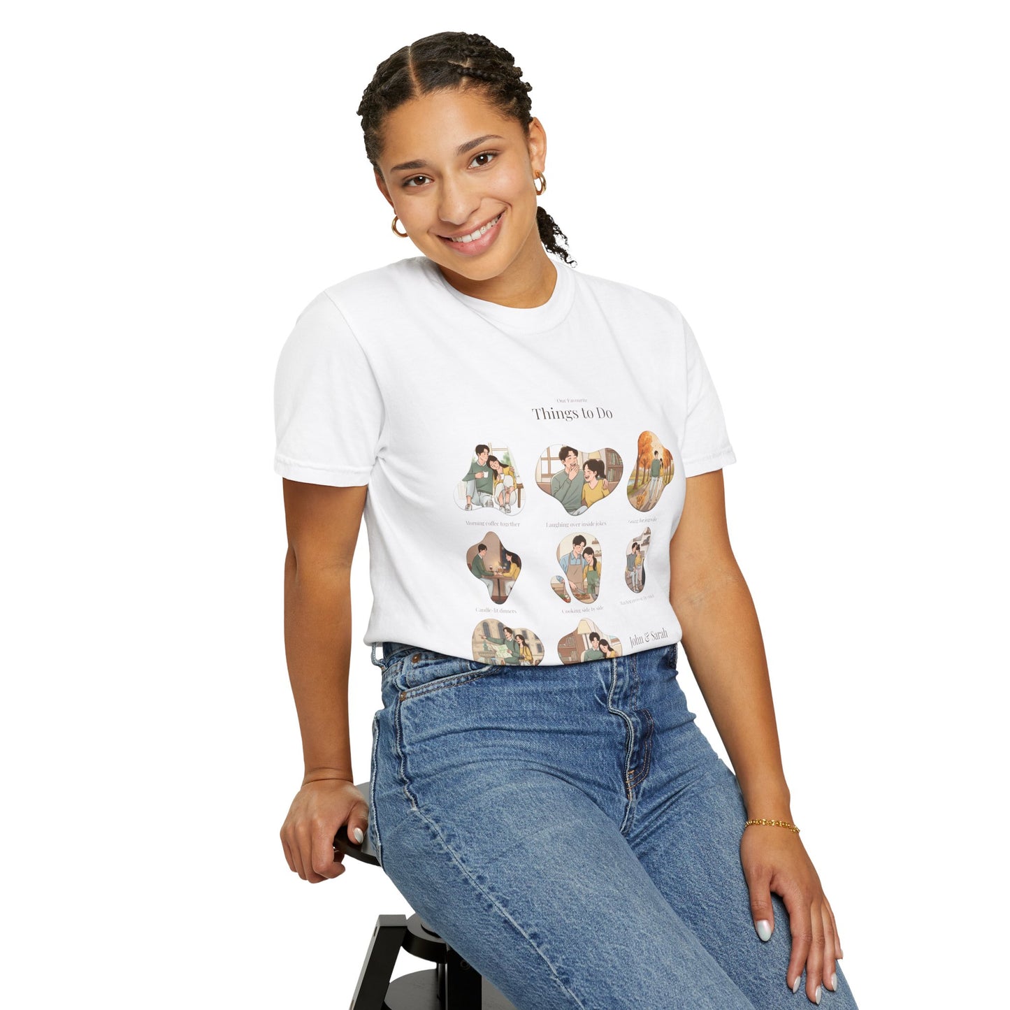 Our Favourite Things to Do Together – Personalised Valentine’s Illustration T-Shirt Gift - 14721