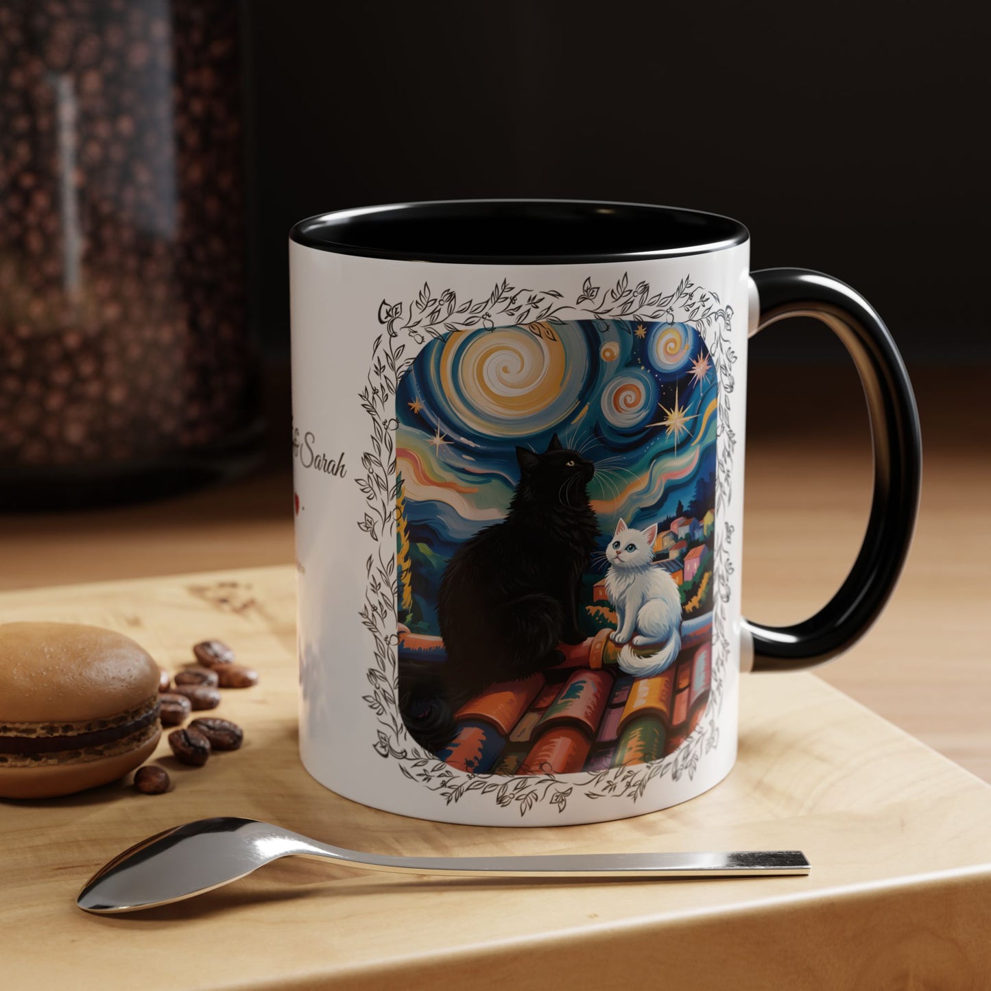 Starry Night Cats Coffee Mug – Van Gogh Inspired Cat Art | Cat Lovers Gift (11oz / 15oz) - 14758