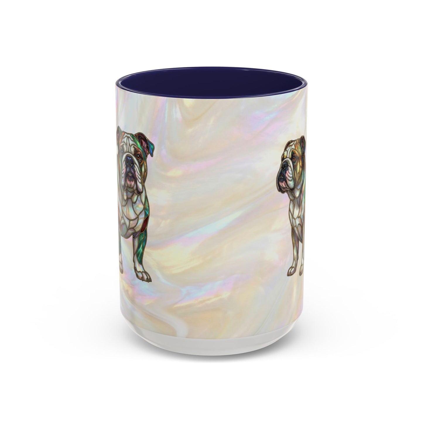 English Bulldog Accent Coffee Mug -Stained Glass Style (11/15oz) - 14630