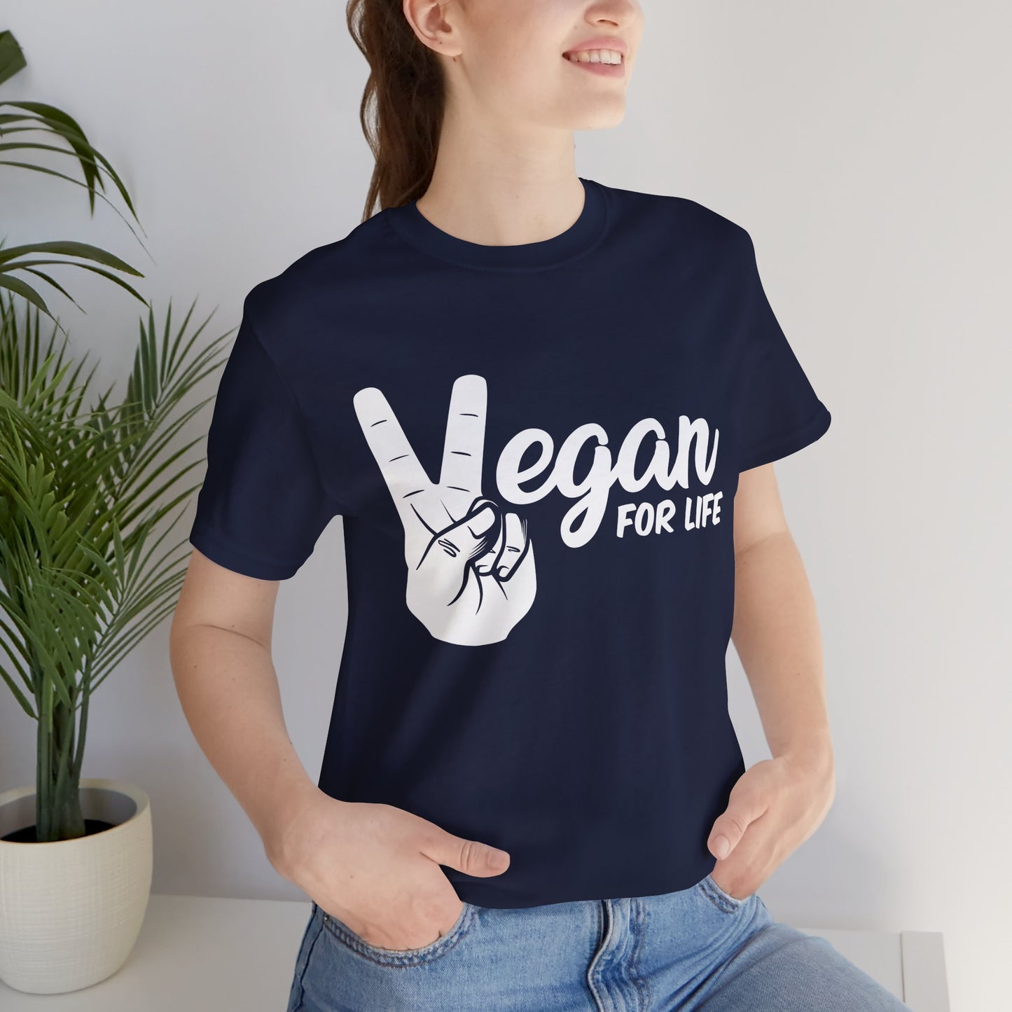 Vegan For Life - Unisex Jersey Short Sleeve Tee - 12381