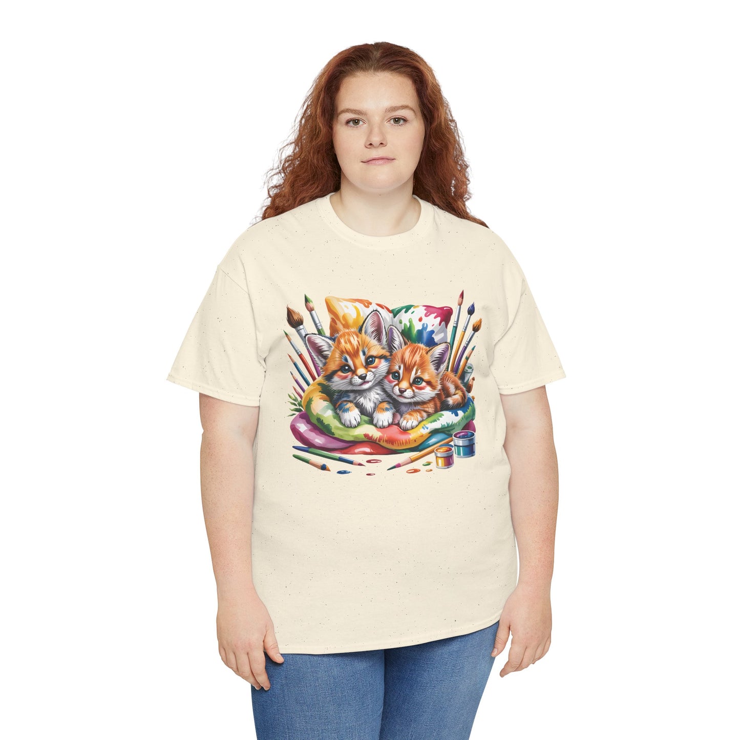 Artist Kittens T-Shirt — Cute Painting Cats Graphic Tee, Cat Lover Gift - 14866