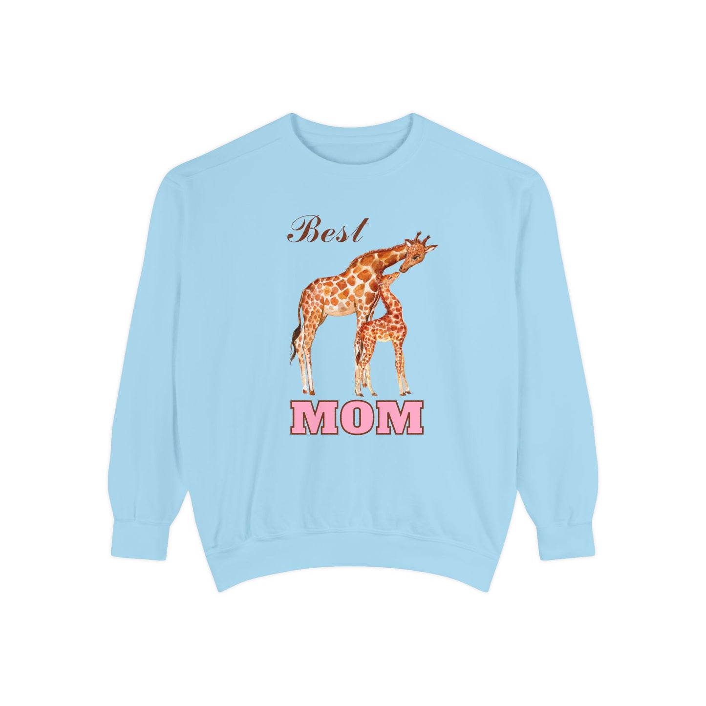 Best Mom Giraffe Design Unisex Garment-Dyed Sweatshirt - 11892