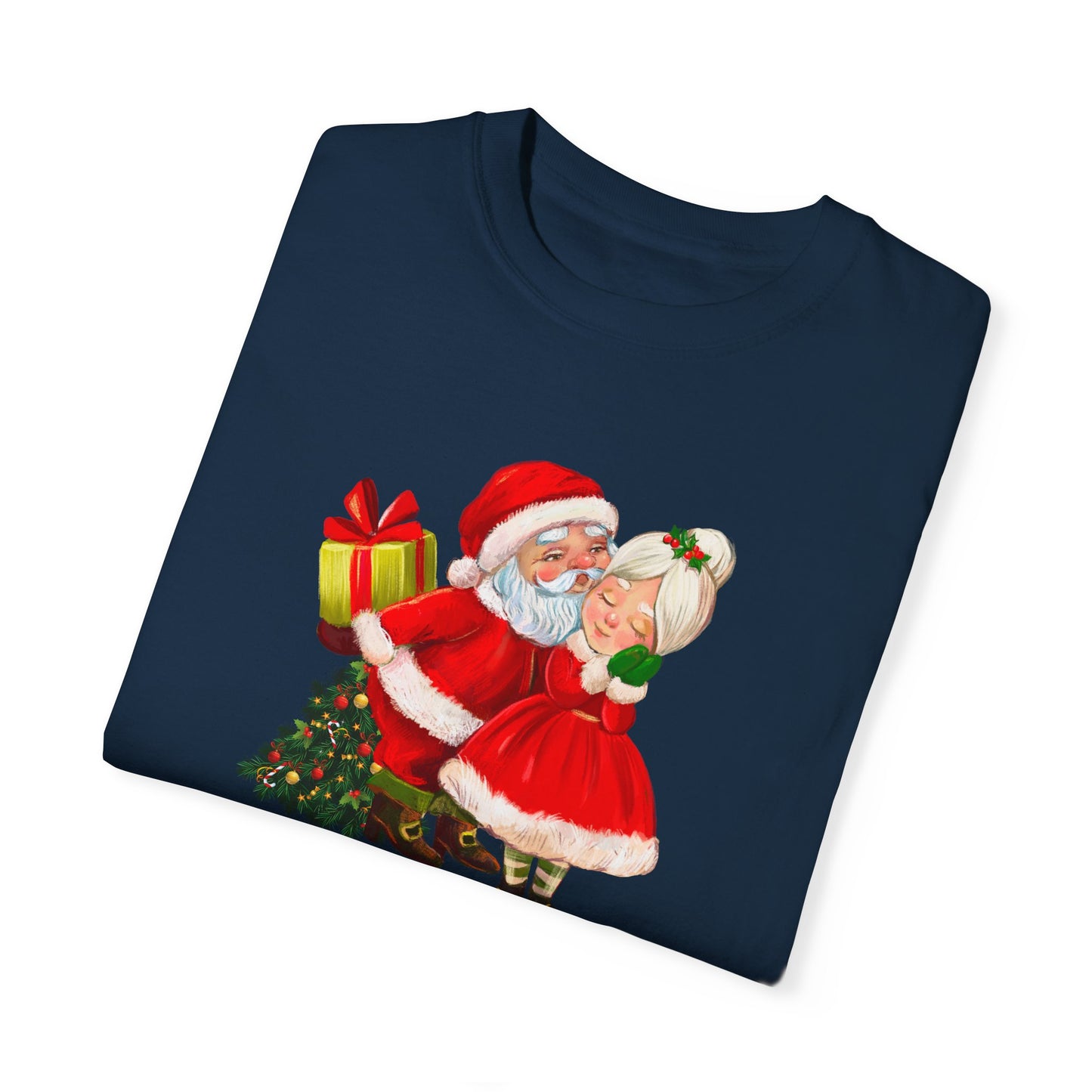 Santa & His Partner - Unisex Garment-Dyed T-shirt - 10025