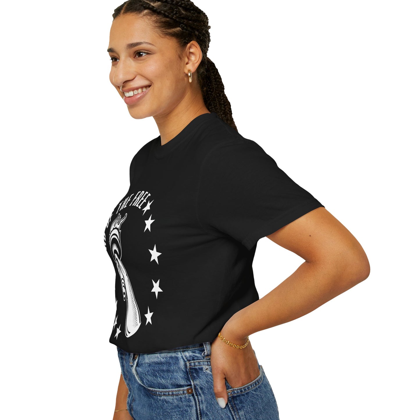 Land Of the Free Graphic T-Shirt, Casual Wear for Independence Day, Gift for Freedom Lovers, Unisex Tee for Everyday Style, Comfort and Style - 13640