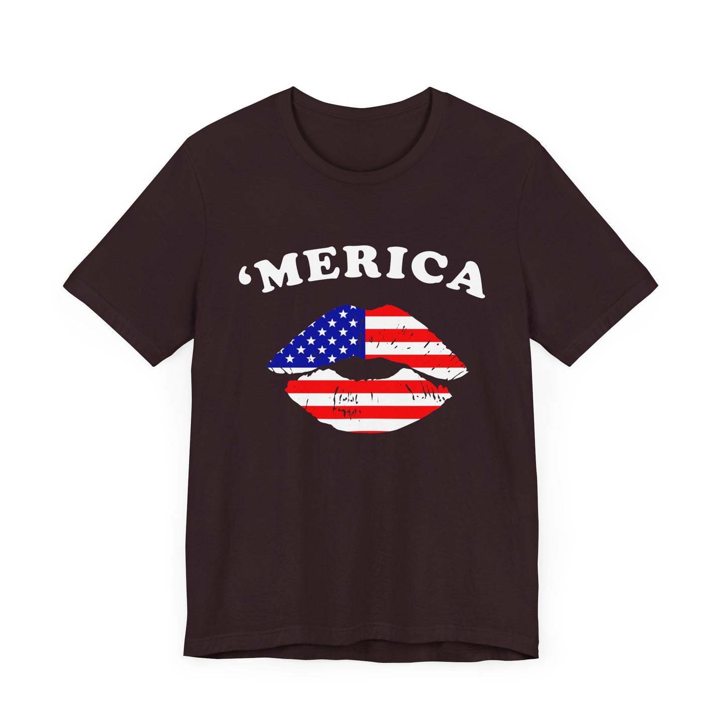 'Merica Unisex Jersey Tee, Patriotic Short Sleeve Shirt, USA Flag Design, Independence Day Apparel, Festival Wear, Summer Casual - 13519