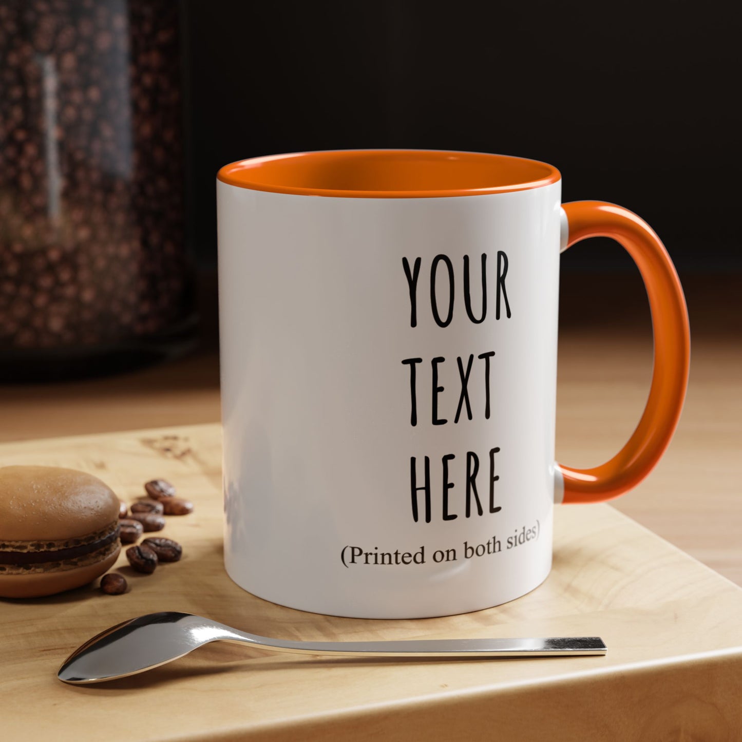 Personalized Accent Coffee Mug – Custom Text Printed Both Sides (11oz & 15oz) - 14676