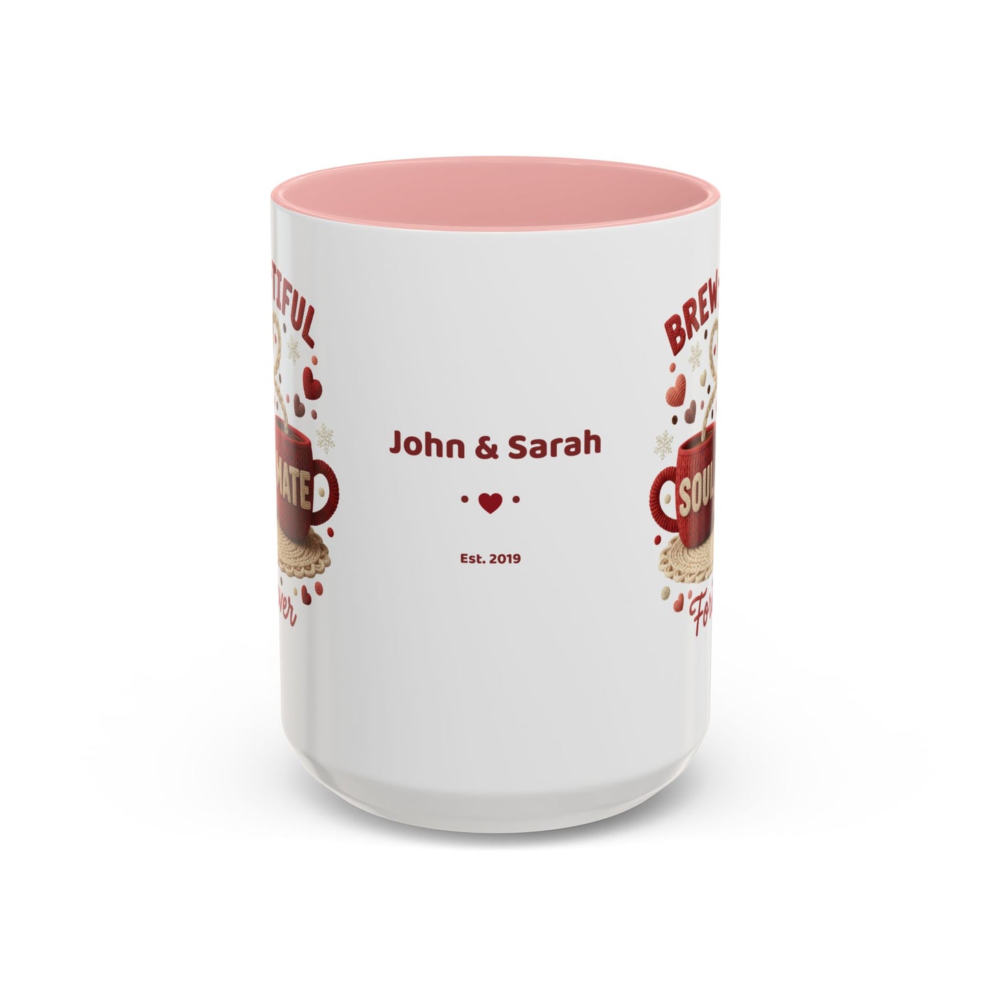 Brew-tiful Soulmates Forever Personalized Mug — Custom Names & Established Date (11oz / 15oz) - 14746