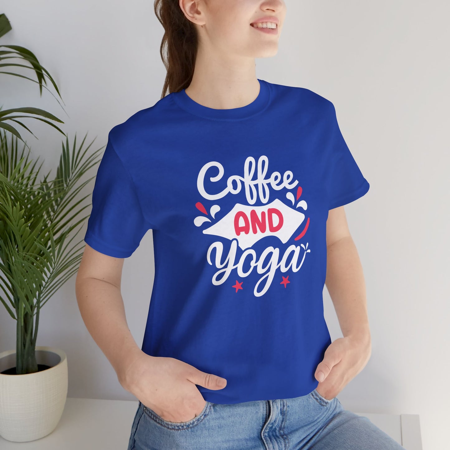 Coffee & Yoga - Unisex Jersey Short Sleeve Tee - 12412