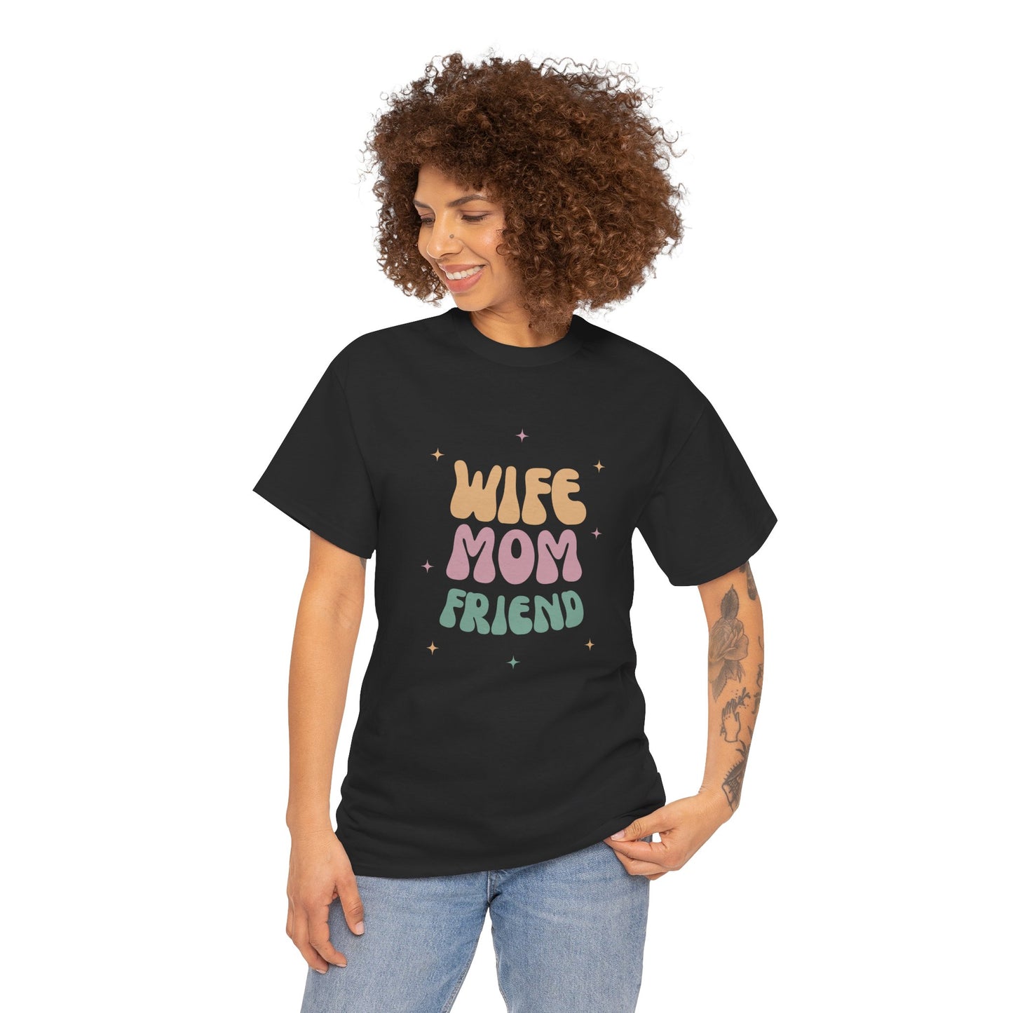 Wife Mom Friend Heavy Cotton Tee | Perfect Gift for Moms & Friends - 12462