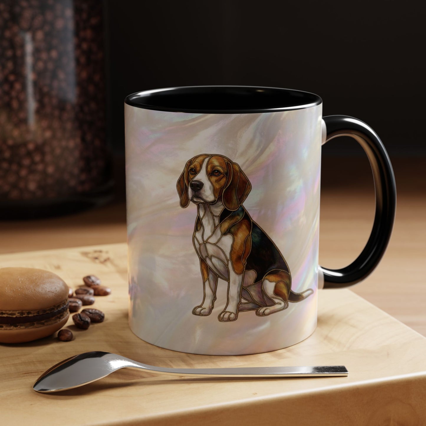 Beagle Accent Coffee Mug — Stained Glass Design (11/15oz) - 14615