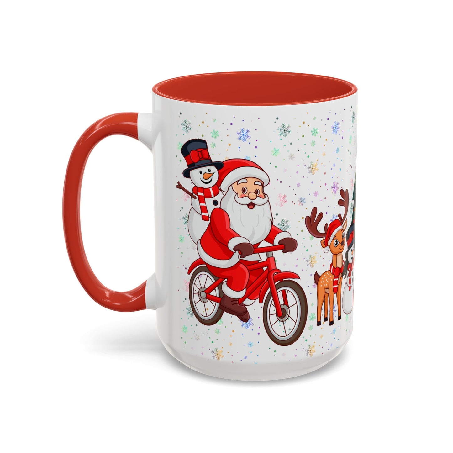 Christmas Party, Santa, Snowman & Reindeer - Accent Coffee Mug (11, 15oz) - 10429