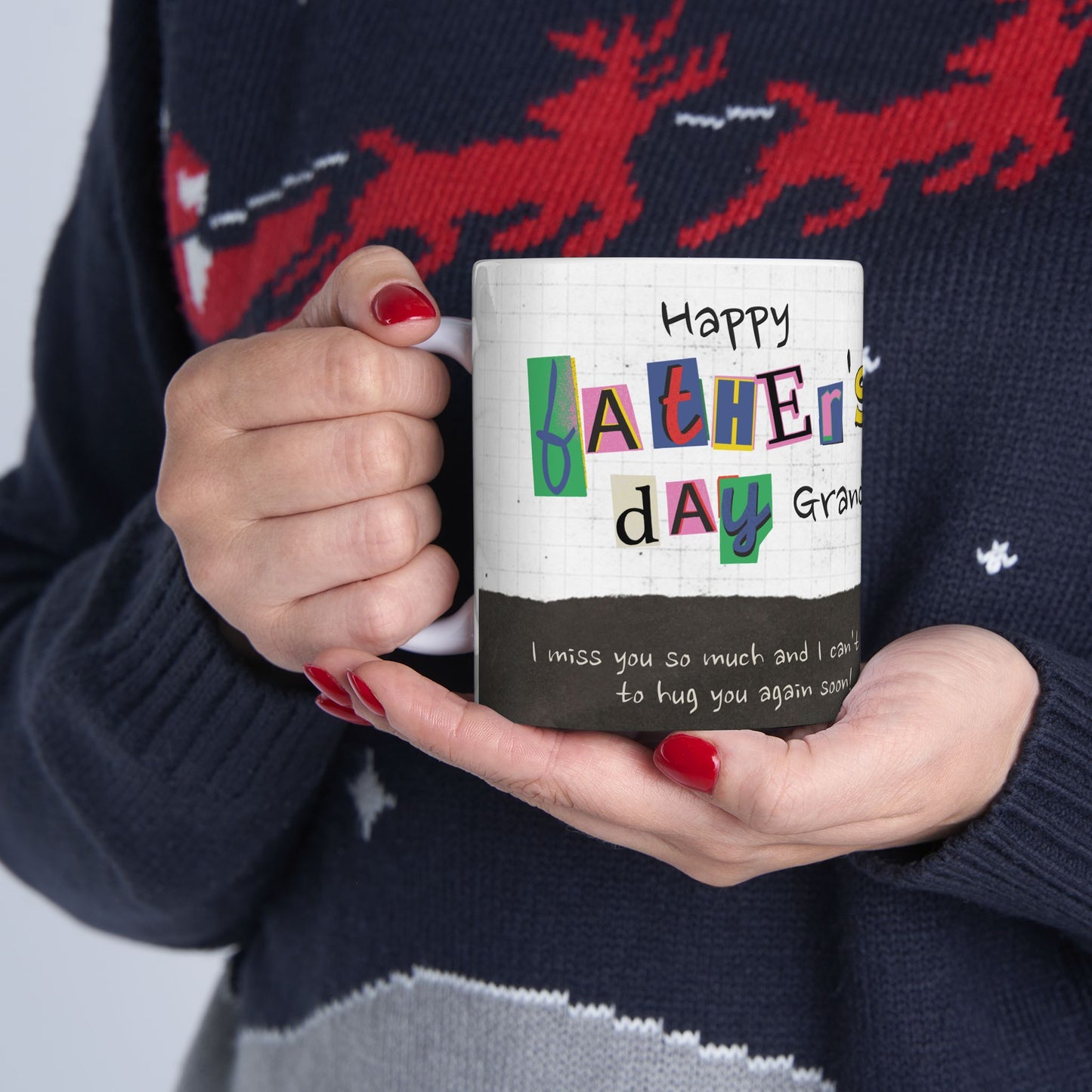 Personalized Father's Day Mug, Custom Ceramic Gifts for Grandpa, Unique Coffee Cup - 14064