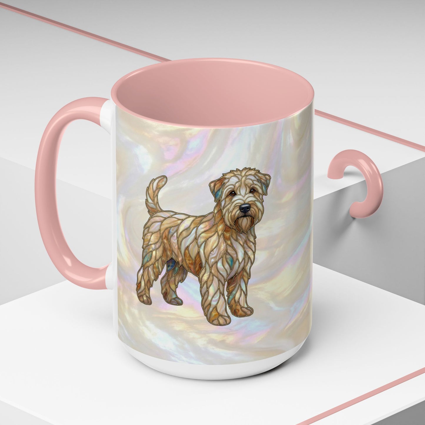 Wheaten Terrier Accent Coffee Mug – Stained Glass Design 11/15oz - 14651