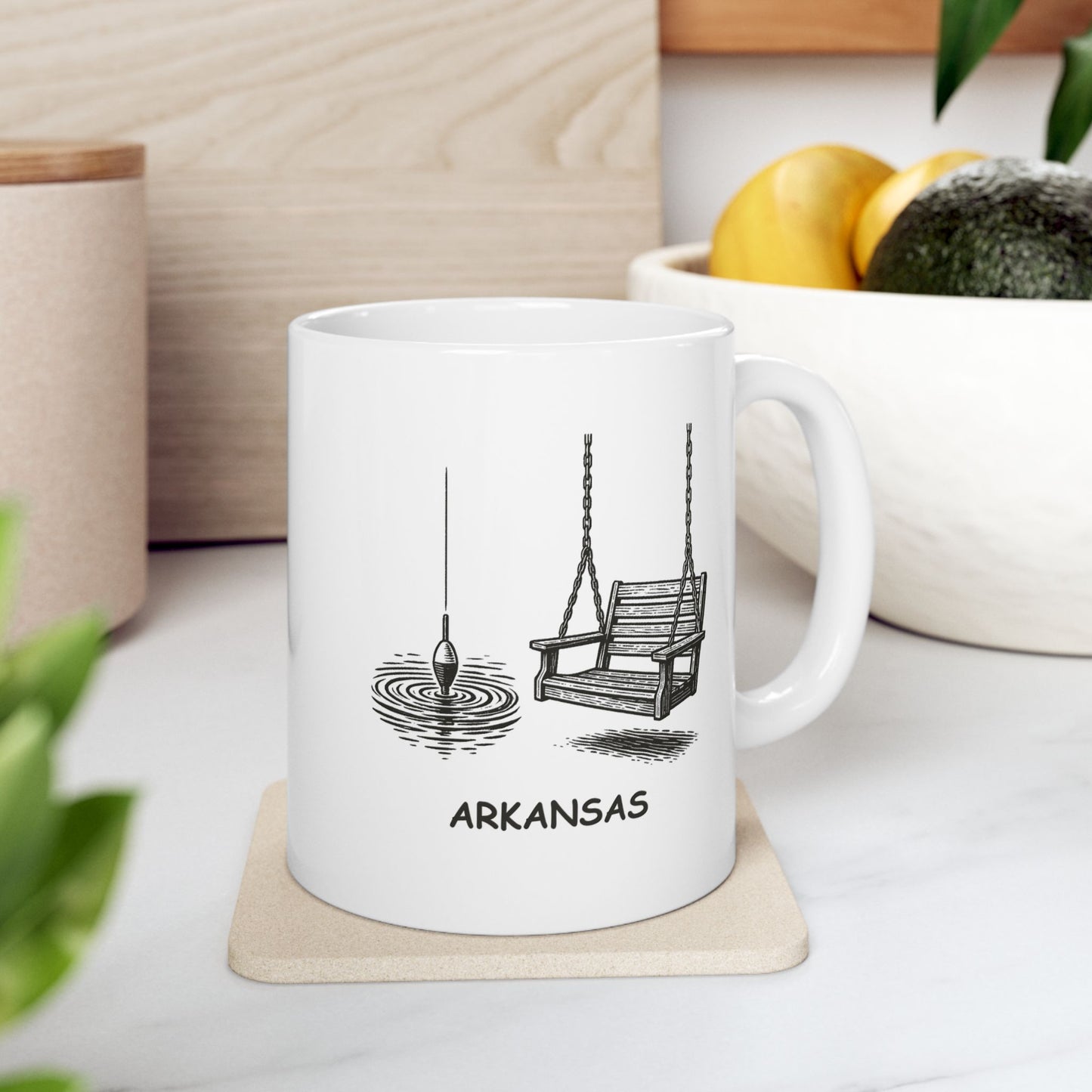 "Arkansas: The only place where you can find a good fishin’ hole and a front porch swing."  Ceramic Mug - 13302