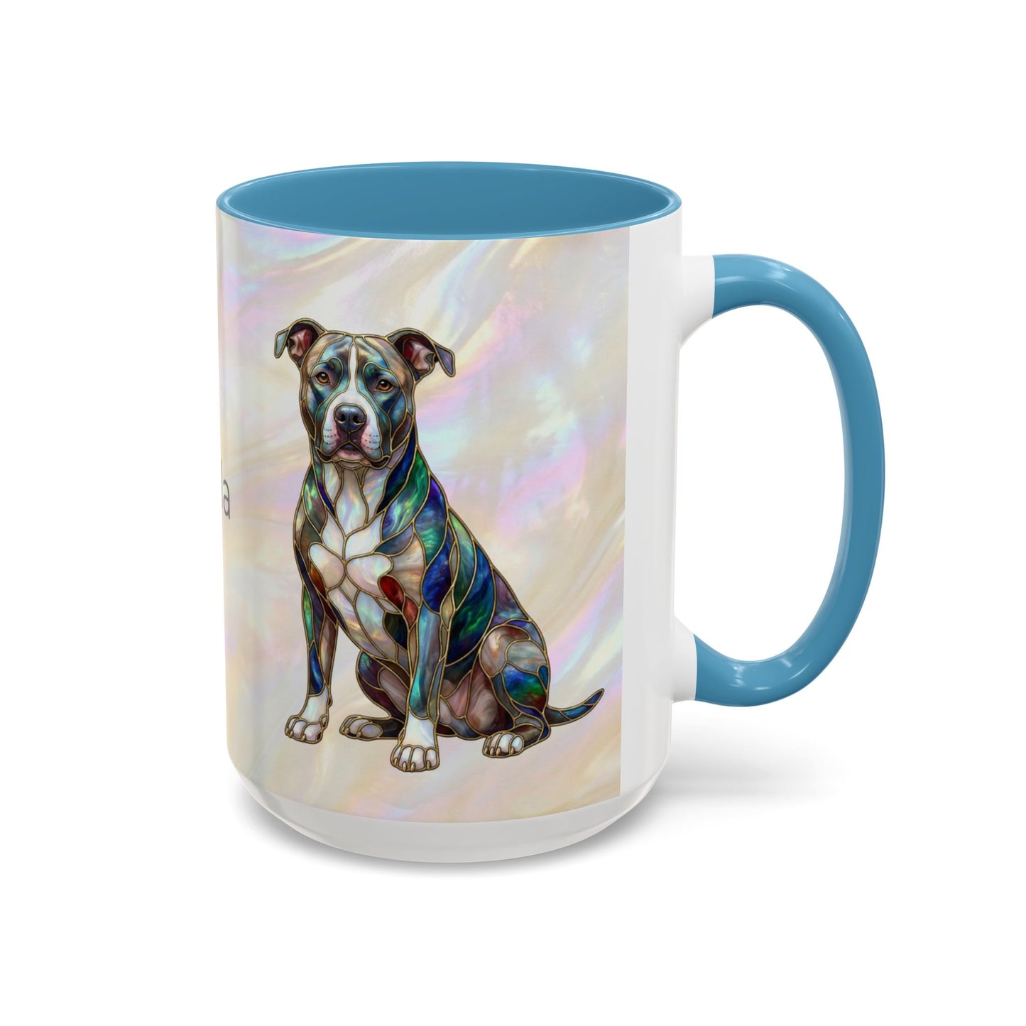 Pitbull Dog Accent Coffee Mug — Stained Glass Design (11/15oz) - 14536