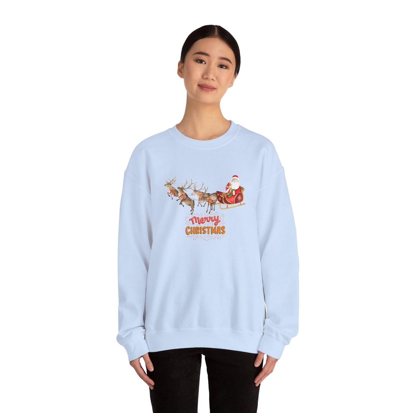 Santa & Reindeers - Unisex Heavy Blend™ Crewneck Sweatshirt - 10011