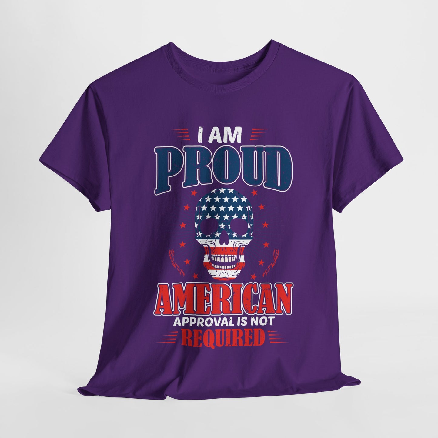 "I'm a Proud American" Unisex Heavy Cotton Tee, Patriotic Shirt, Independence Day Apparel, Casual Wear, Gift for Veterans - 13637