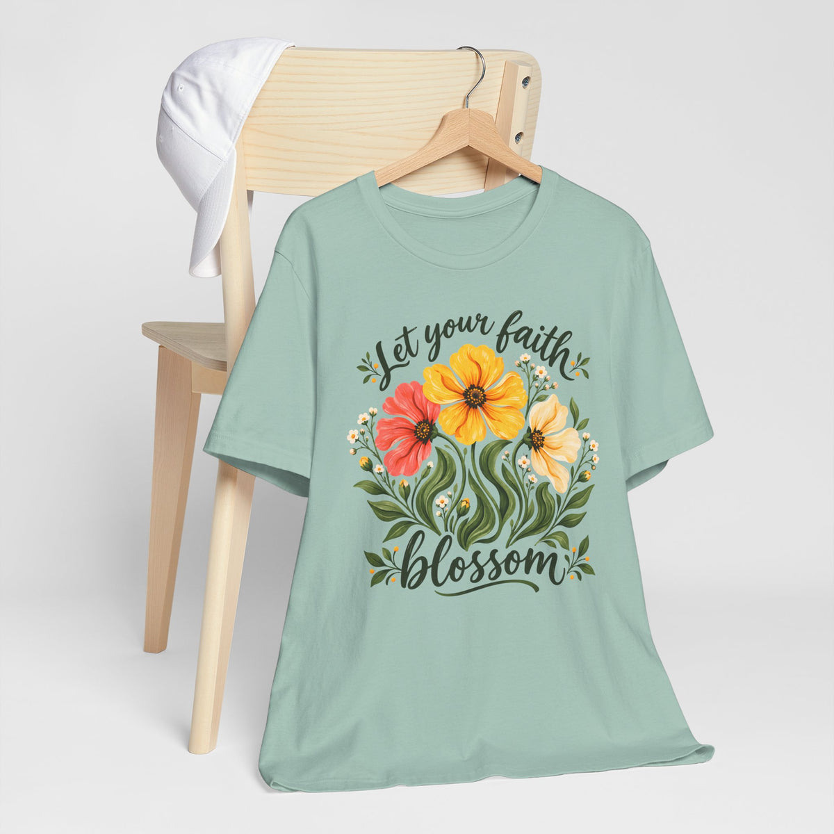 Let Your Faith Blossom T-Shirt, Floral Christian Tee - 14506